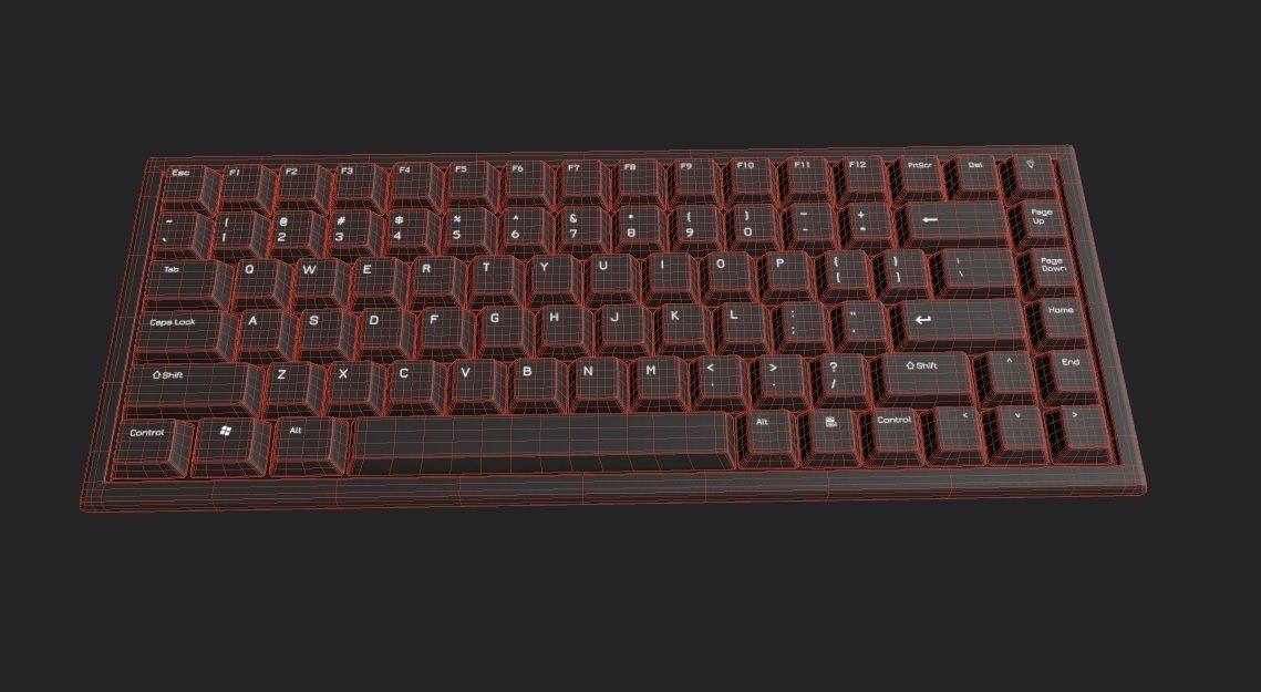 Pc Keyboard M04 Low-poly 3D model_1