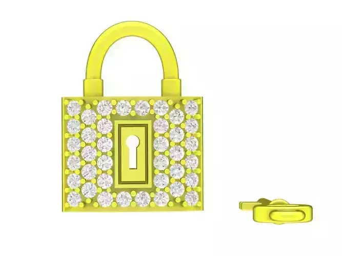 A6812 Diamond Key And Lock Pendant