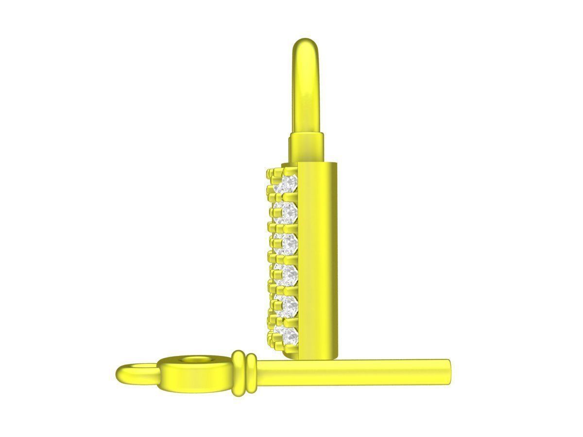 A6812 Diamond Key And Lock Pendant 3D print model_2