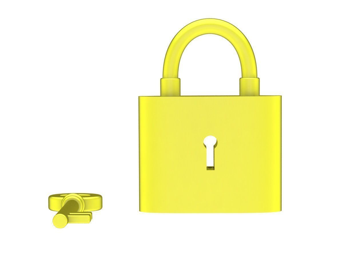 A6812 Diamond Key And Lock Pendant 3D print model_3