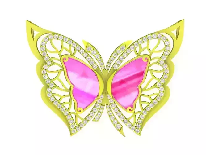 A6826 Luxury Butterfly Custom Stone Pendant Necklace