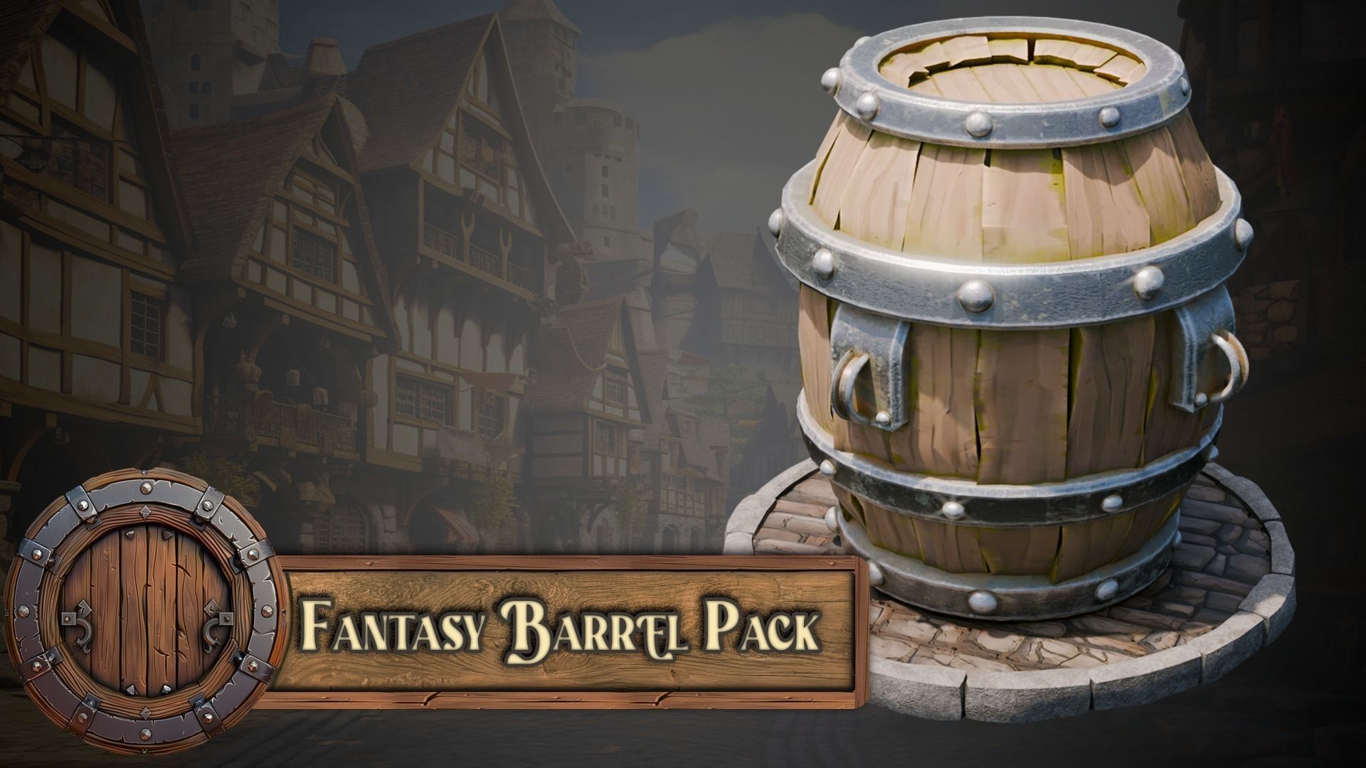 Blender 20 Massive Fantasy Barrels Asset Pack 3D model_9
