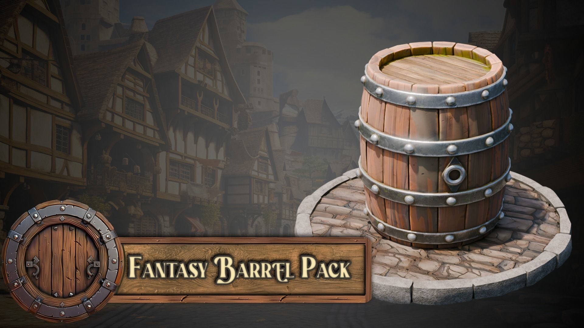 Blender 20 Massive Fantasy Barrels Asset Pack 3D model_13