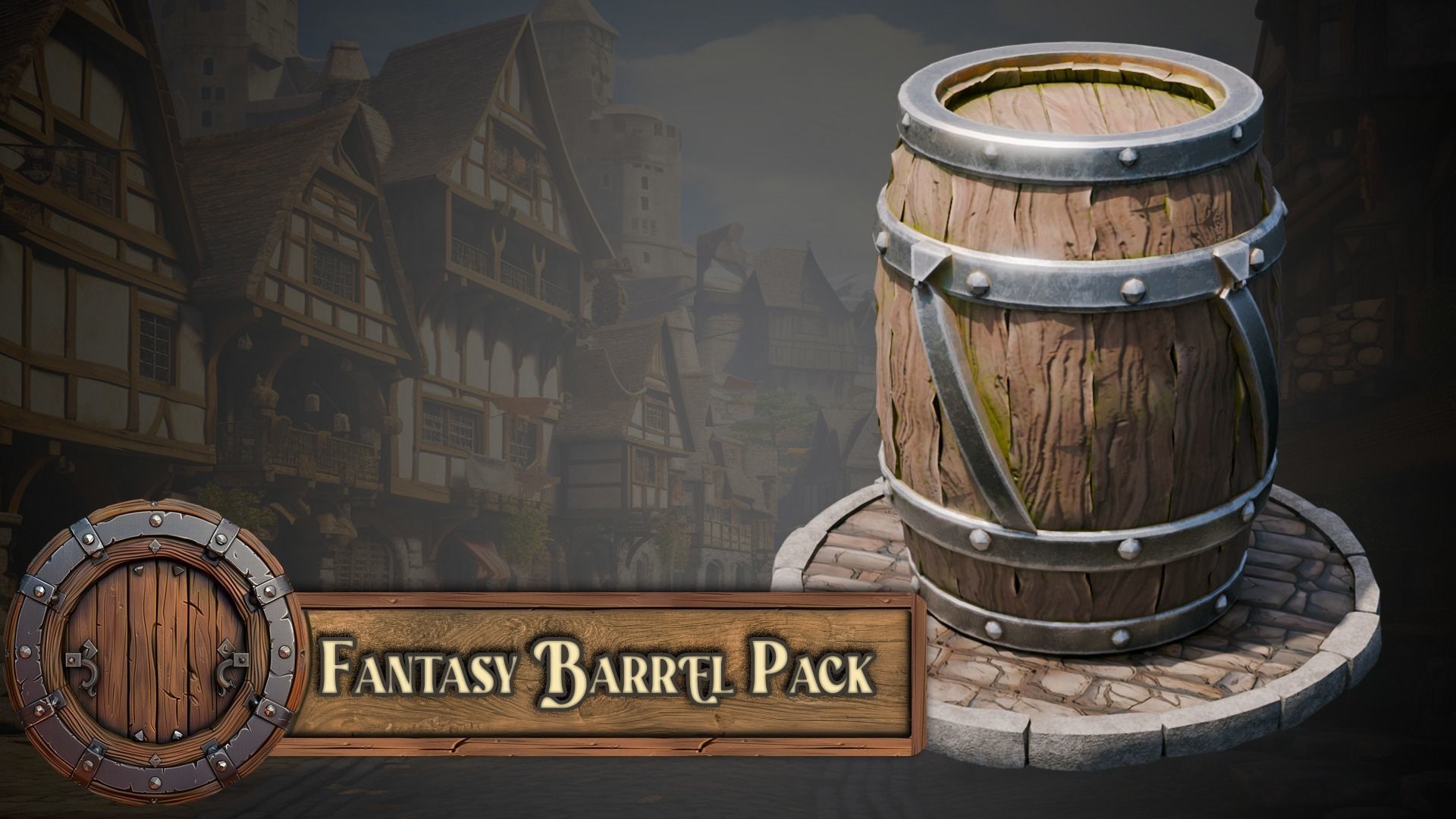 Blender 20 Massive Fantasy Barrels Asset Pack 3D model_8