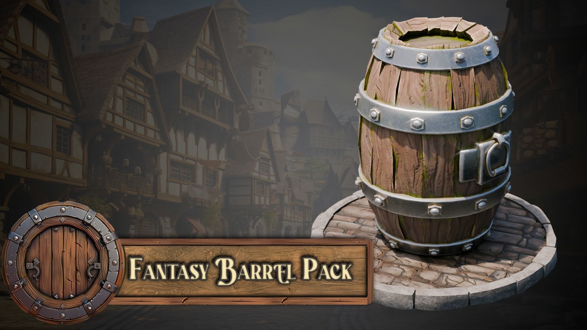 Blender 20 Massive Fantasy Barrels Asset Pack 3D model_10