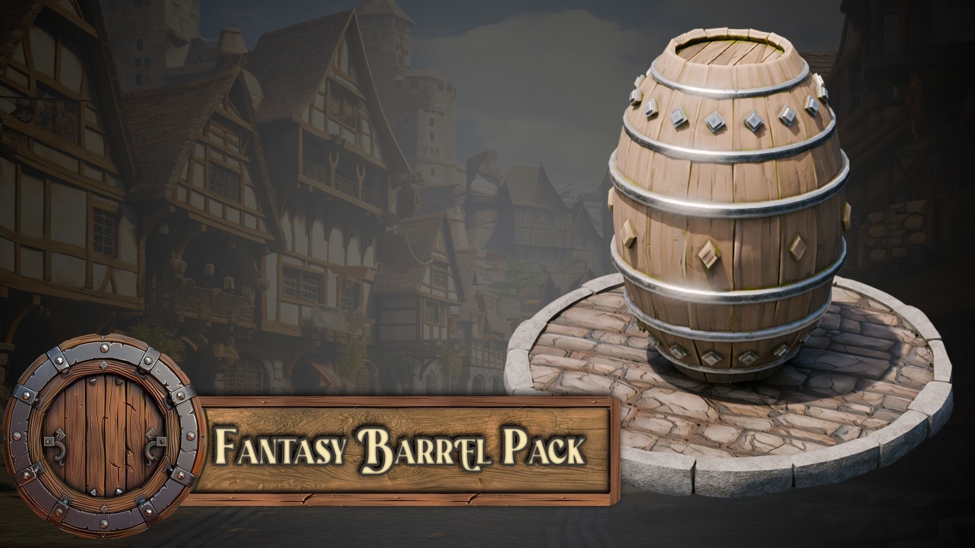 Blender 20 Massive Fantasy Barrels Asset Pack 3D model_14
