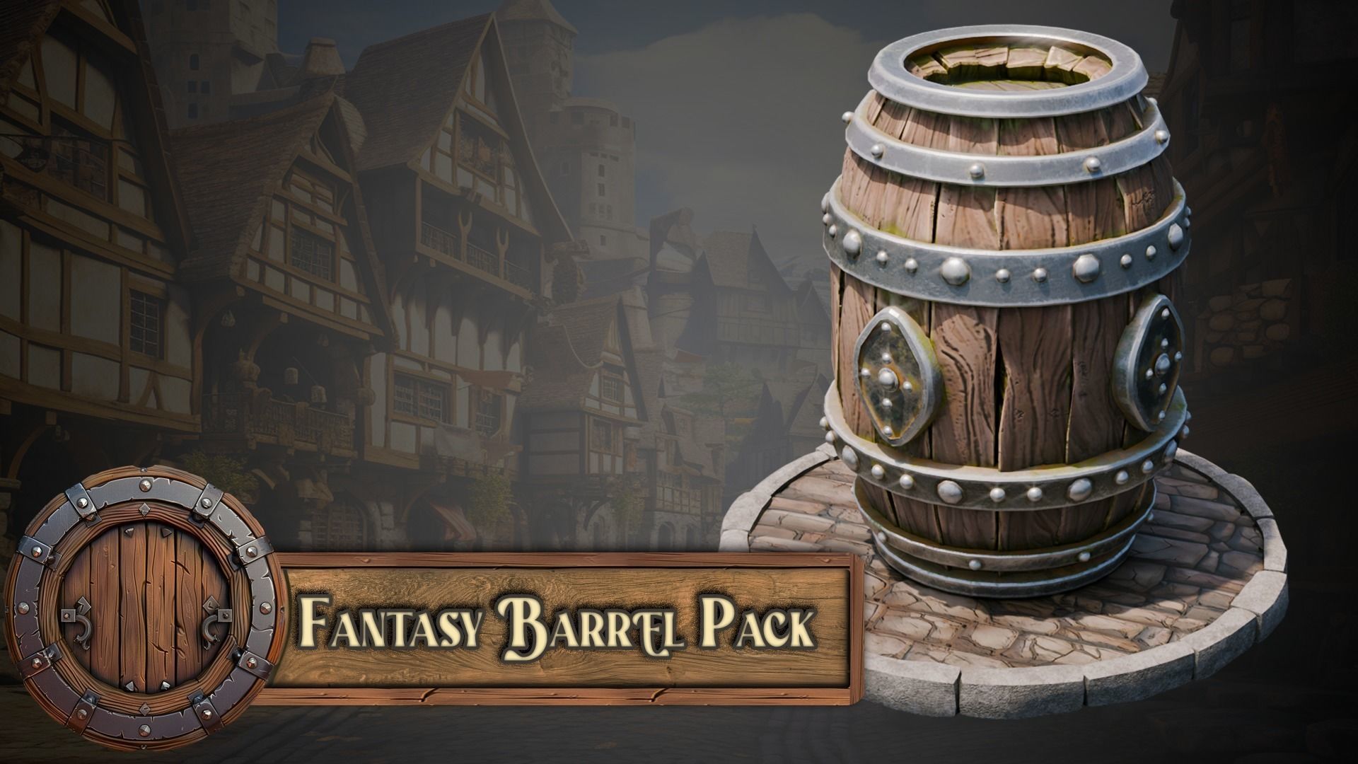 Blender 20 Massive Fantasy Barrels Asset Pack 3D model_6