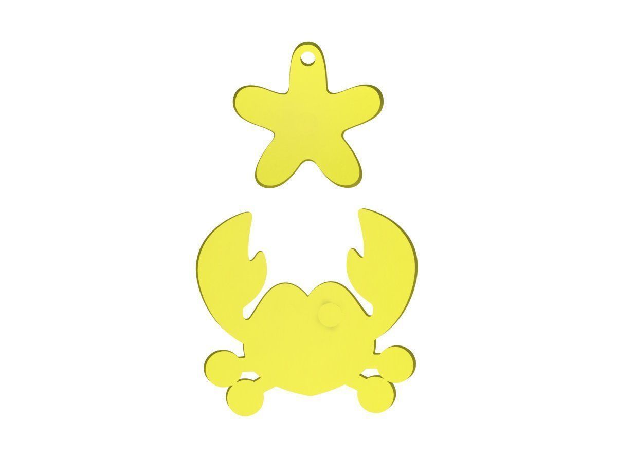 A6829 Kute Crab And Starfish Diamond Pendant 3D print model_3