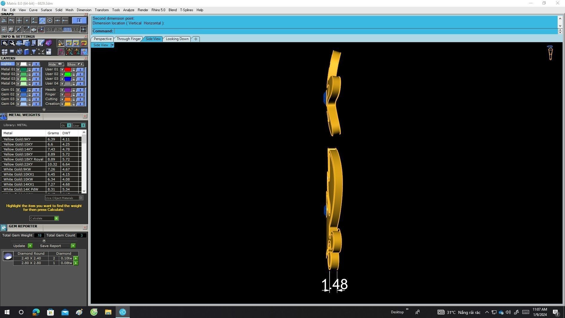 A6829 Kute Crab And Starfish Diamond Pendant 3D print model_7