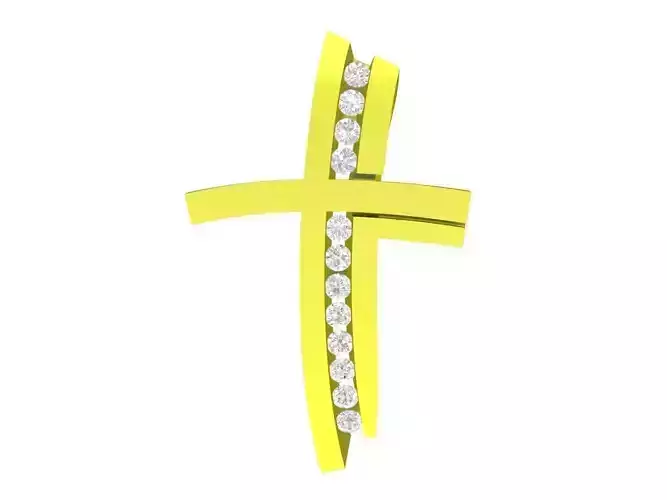 A6833 Luxury Art Diamond Cross Pendant 3D print model