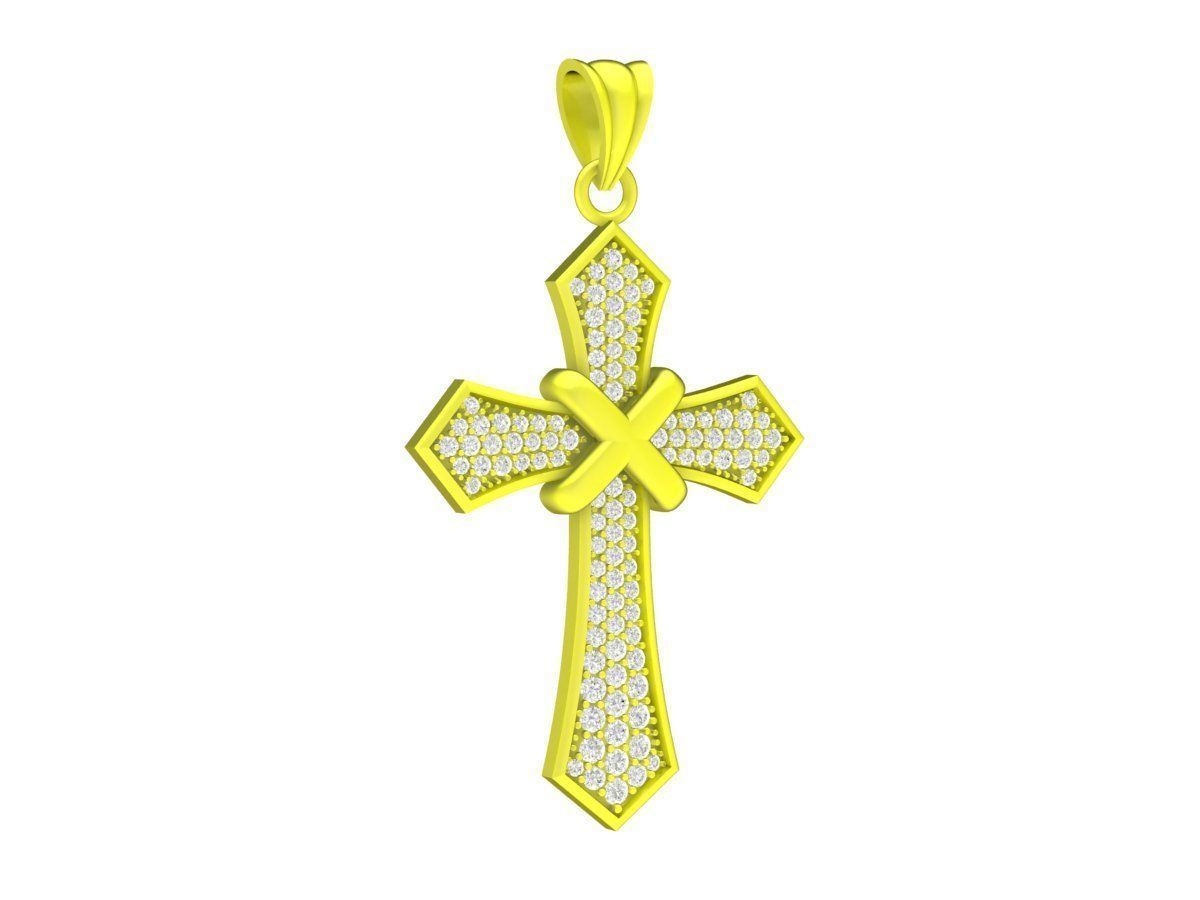 A6835 Luxury Diamond Cross Pendant 3D print model_4