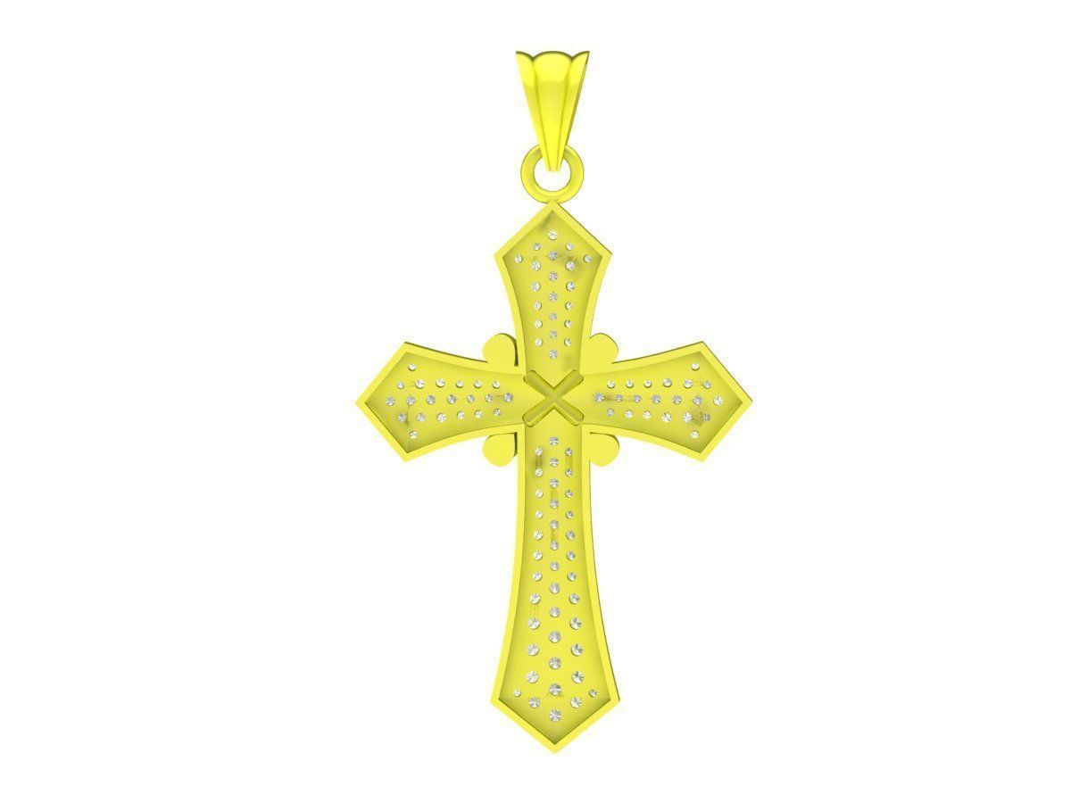 A6835 Luxury Diamond Cross Pendant 3D print model_3