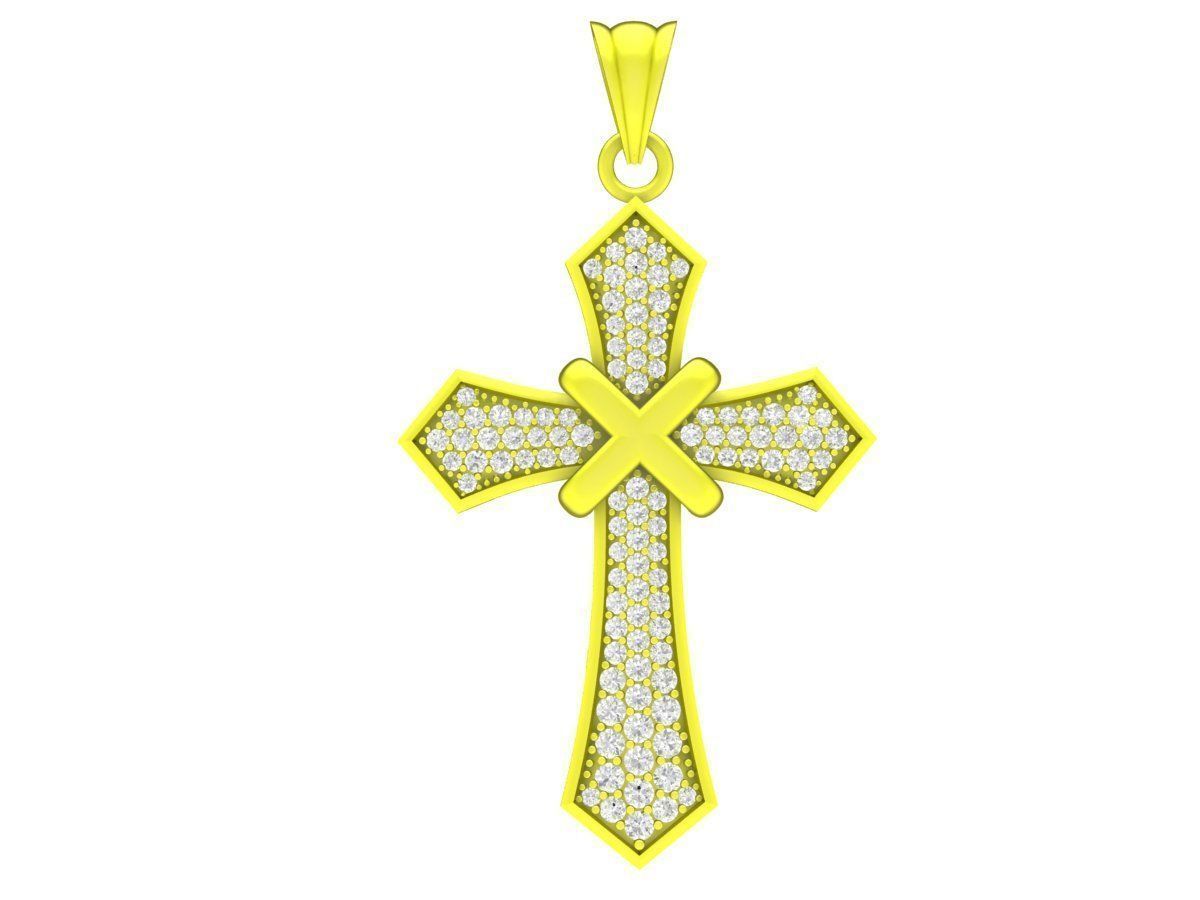 A6835 Luxury Diamond Cross Pendant 3D print model_1