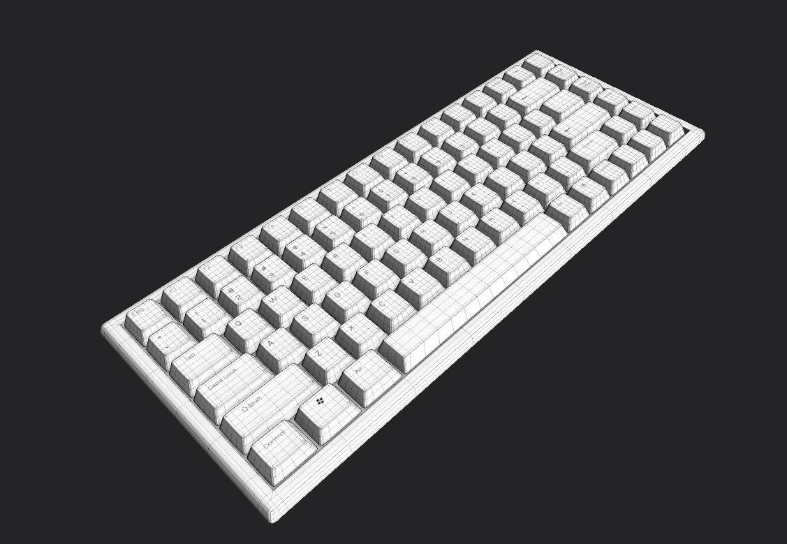 Pc Keyboard M04W Low-poly 3D model_1