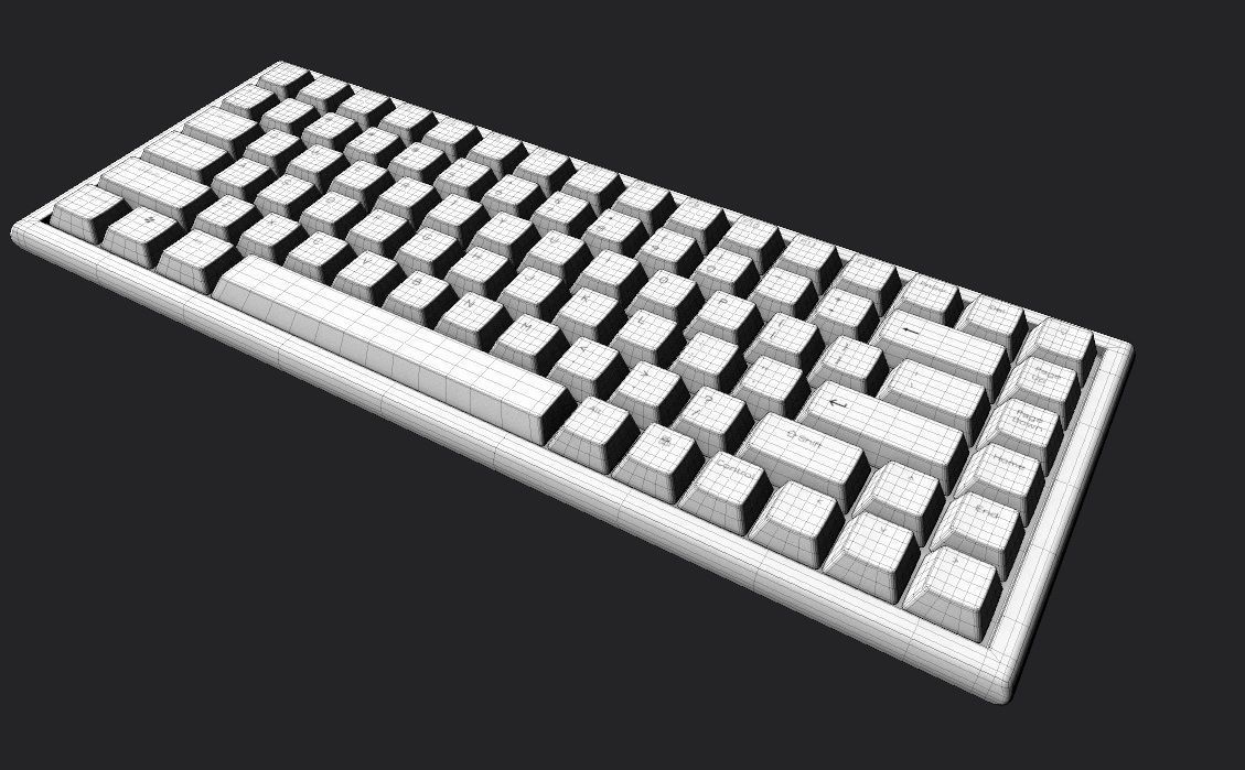 Pc Keyboard M04W Low-poly 3D model_5