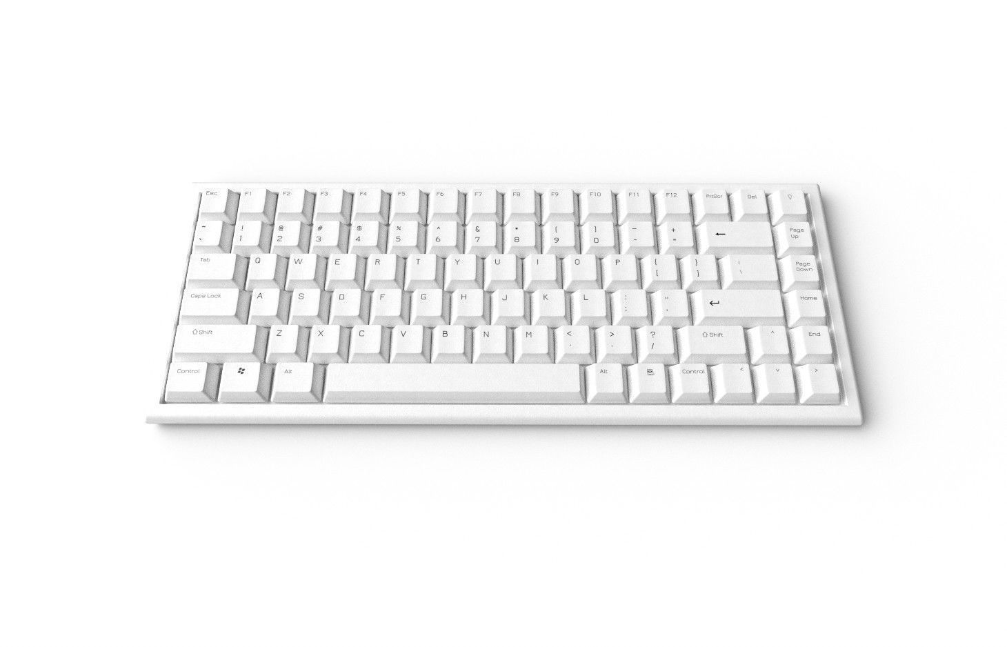 Pc Keyboard M04W Low-poly 3D model_3