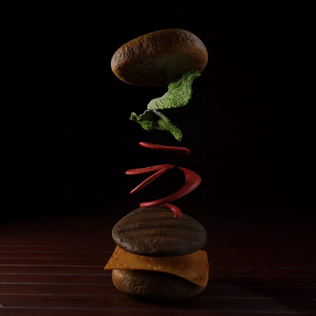 burger Low-poly 3D model