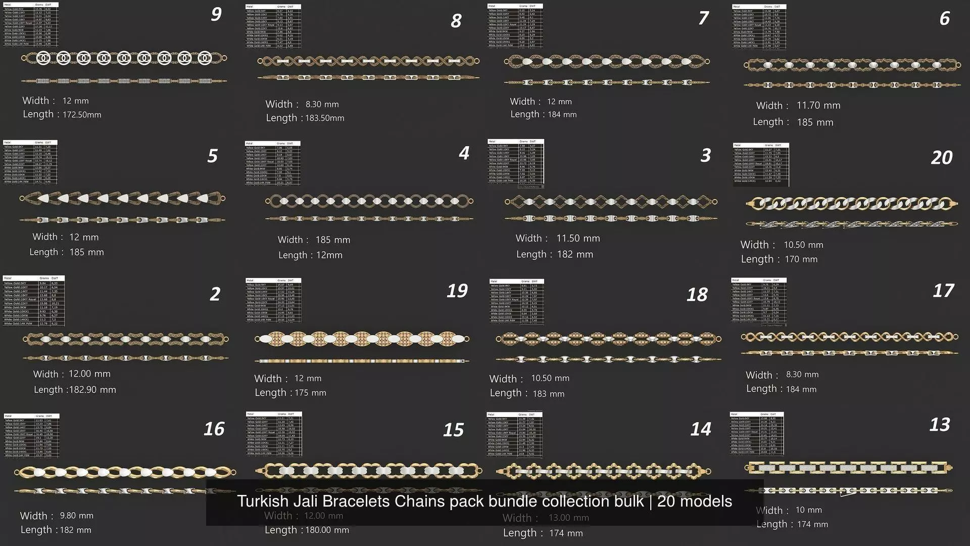 Turkish Jali Bracelets Chains pack bundle collection bulk _0