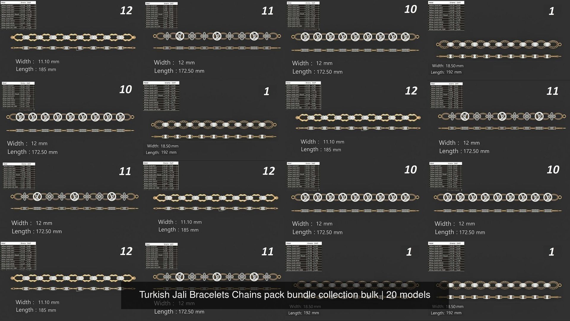 Turkish Jali Bracelets Chains pack bundle collection bulk _2