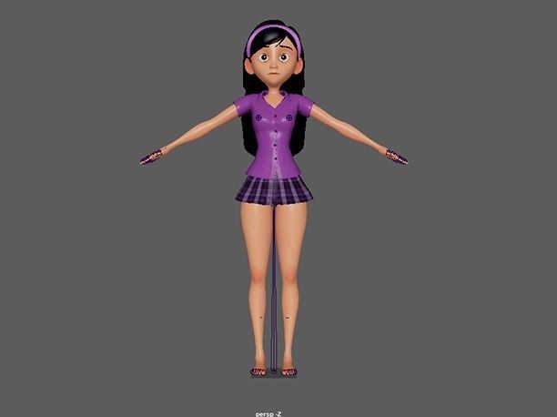 Violet Parr - 3D Fully Rigged Model 3D model_3
