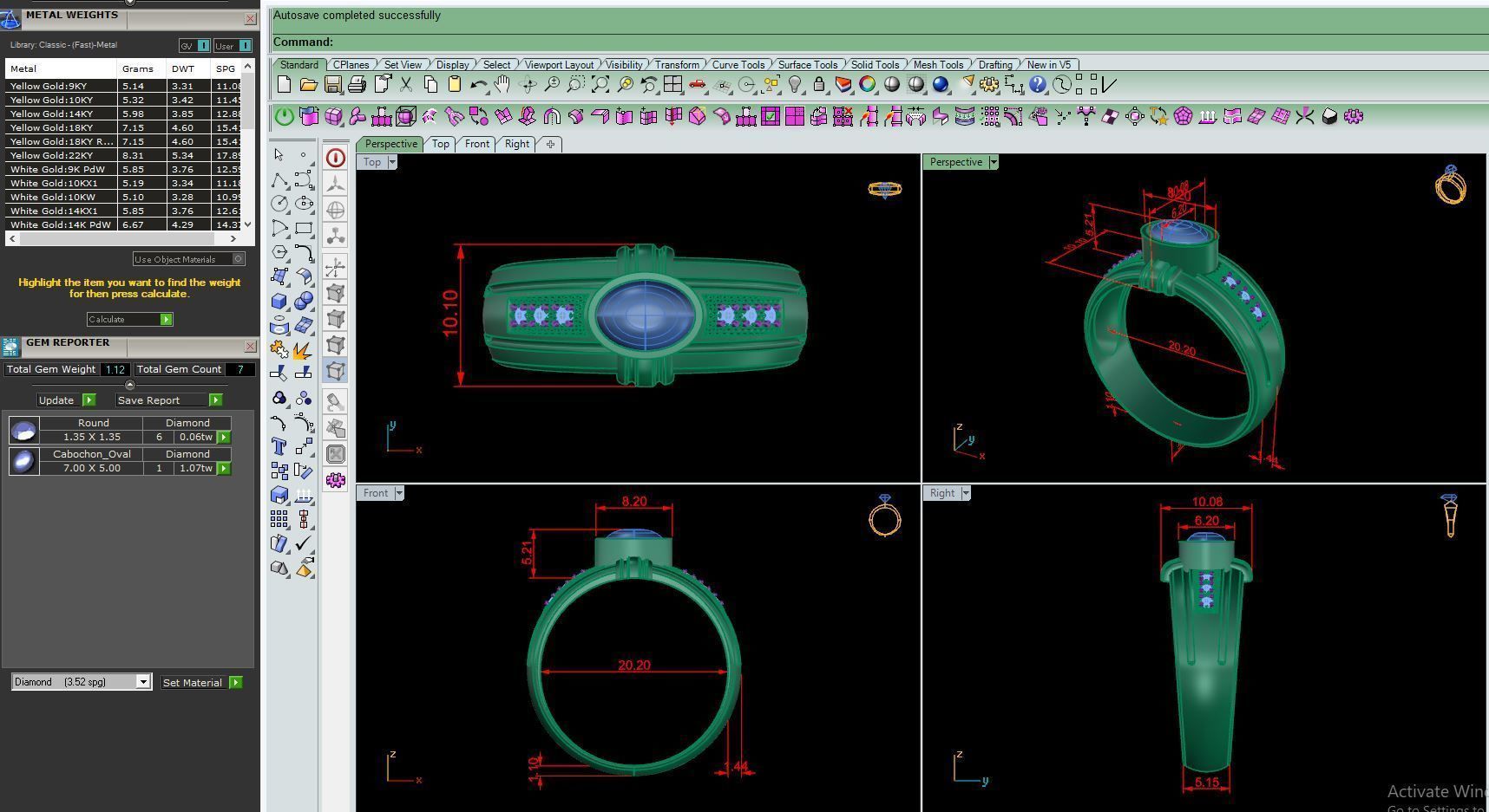 Ring M150 Mens luxury ring with gem 3D print model_14