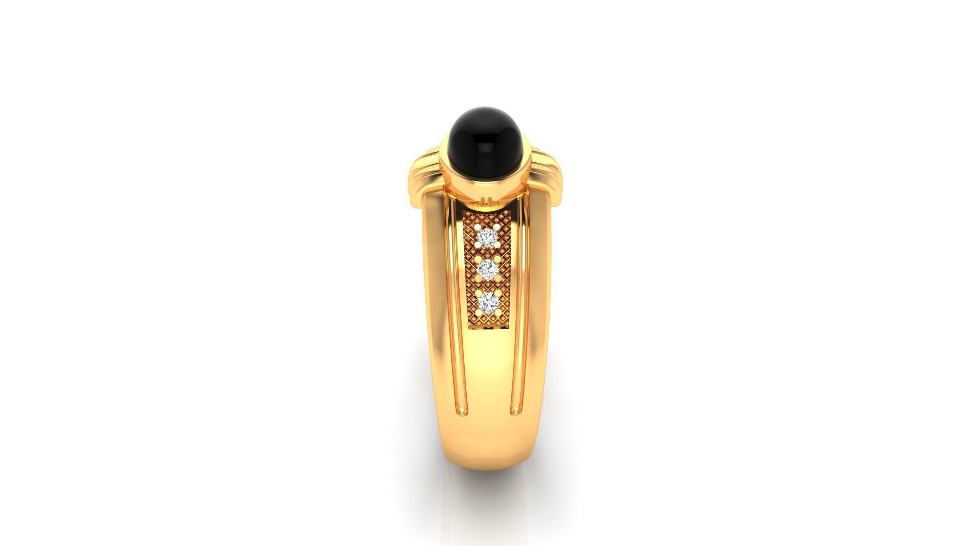 Ring M150 Mens luxury ring with gem 3D print model_27