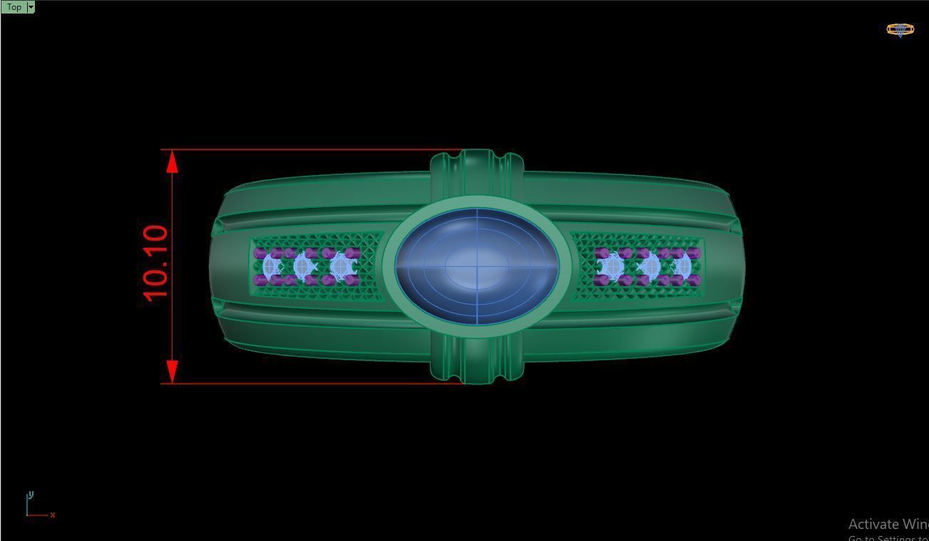 Ring M150 Mens luxury ring with gem 3D print model_15