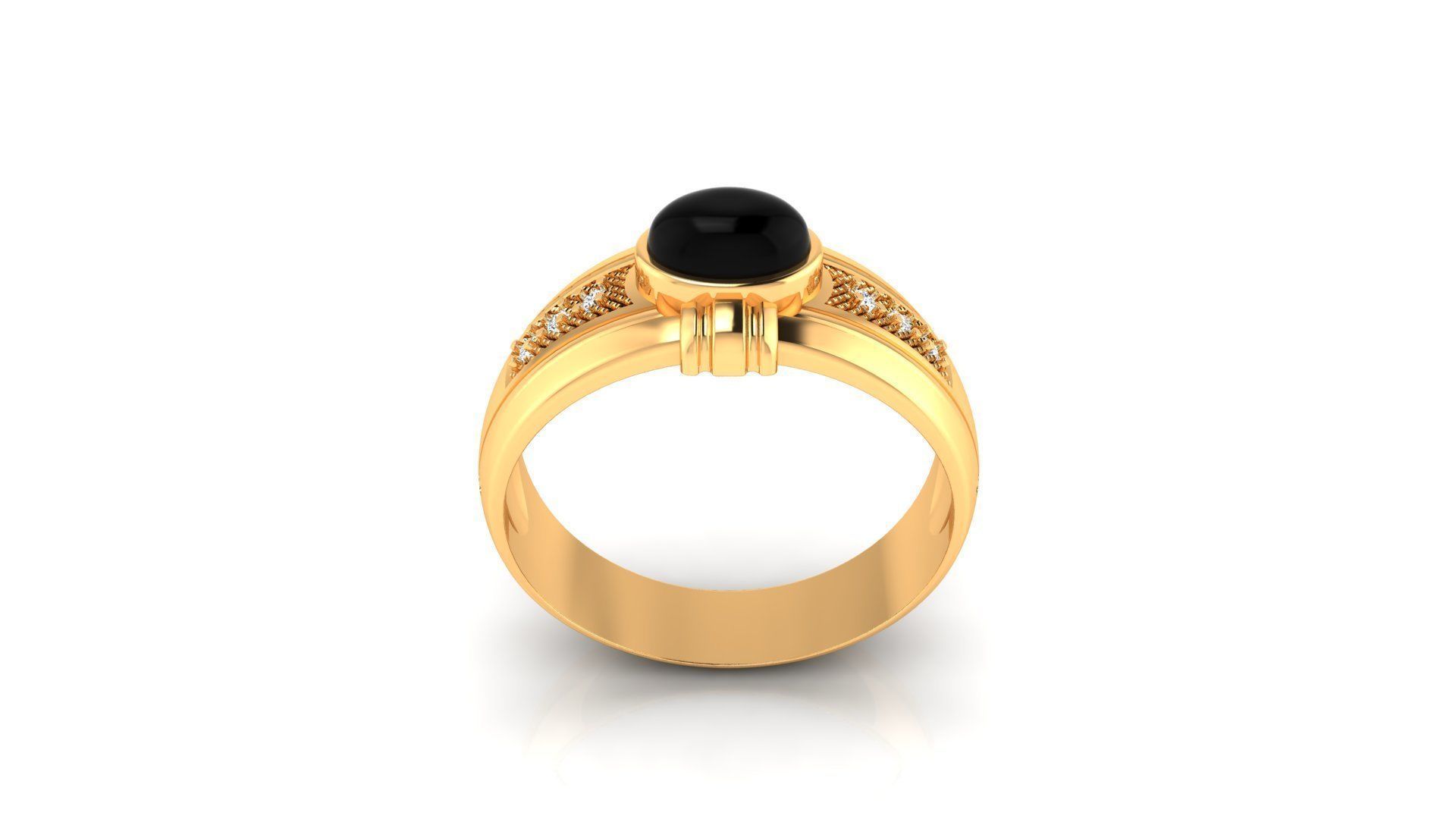Ring M150 Mens luxury ring with gem 3D print model_28