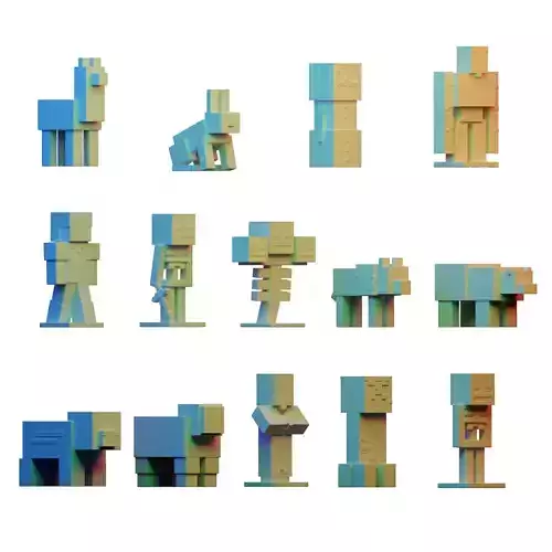 Minecraft figurines 3D print model