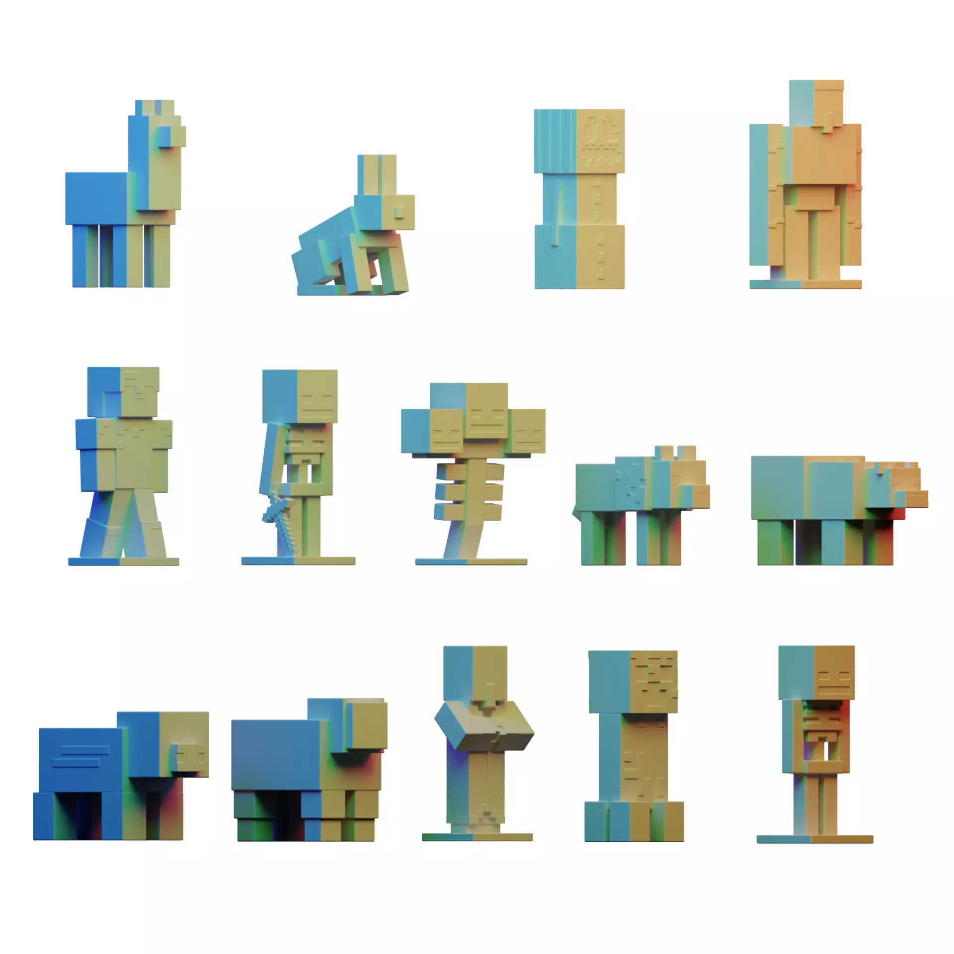 Minecraft figurines 3D print model_0