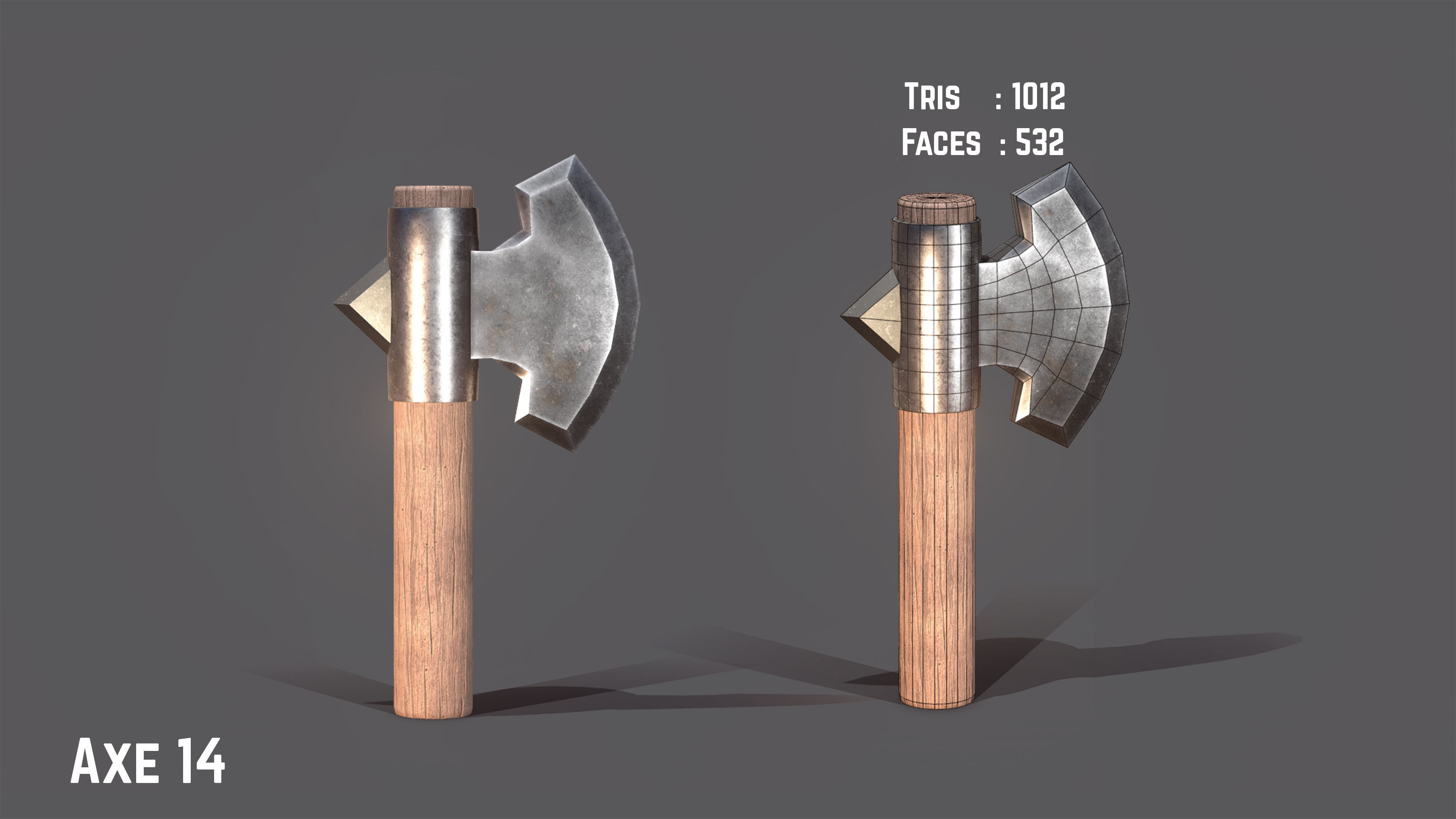 Axe Pack Game Ready Low-poly 3D model_14