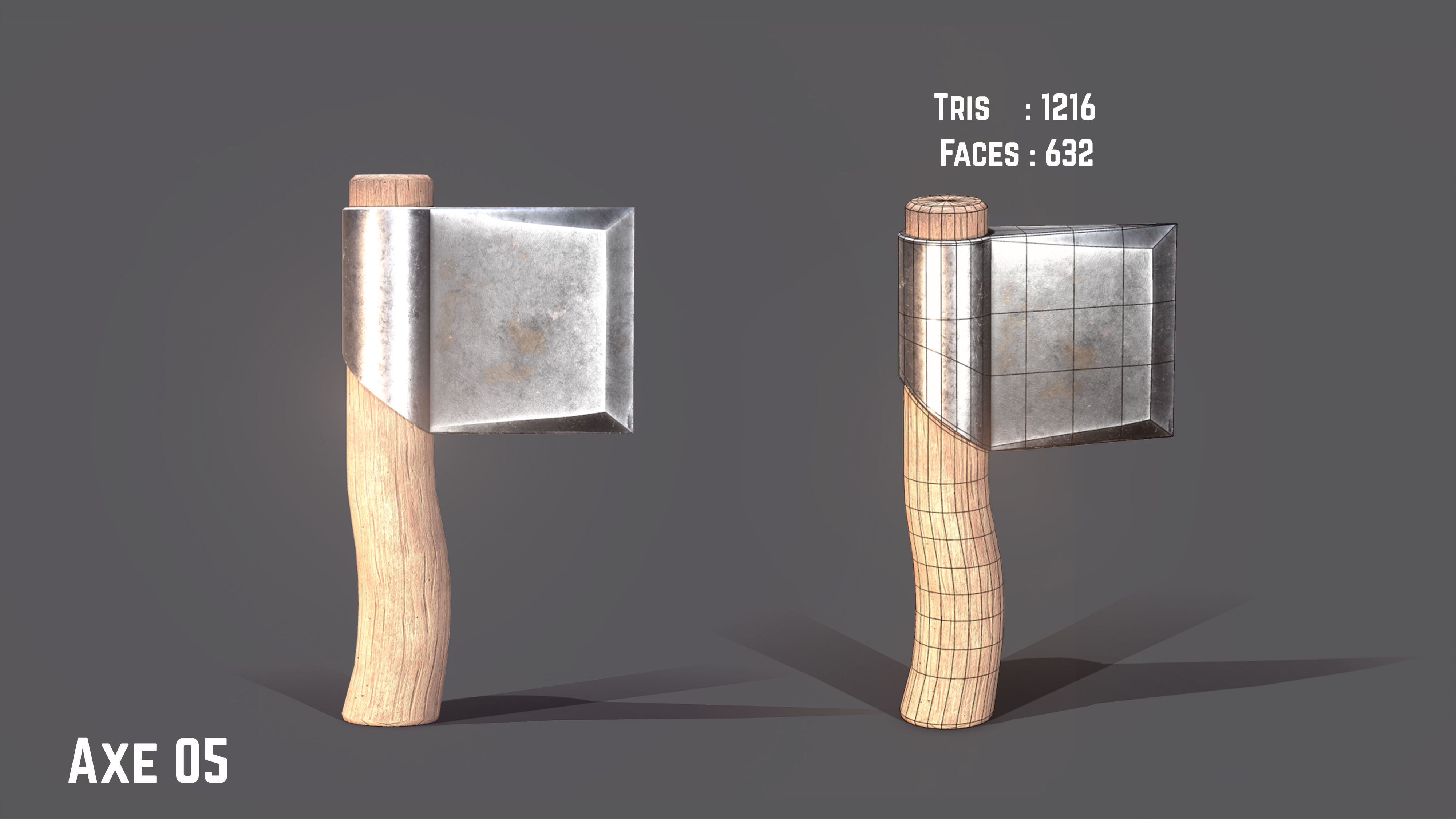 Axe Pack Game Ready Low-poly 3D model_5