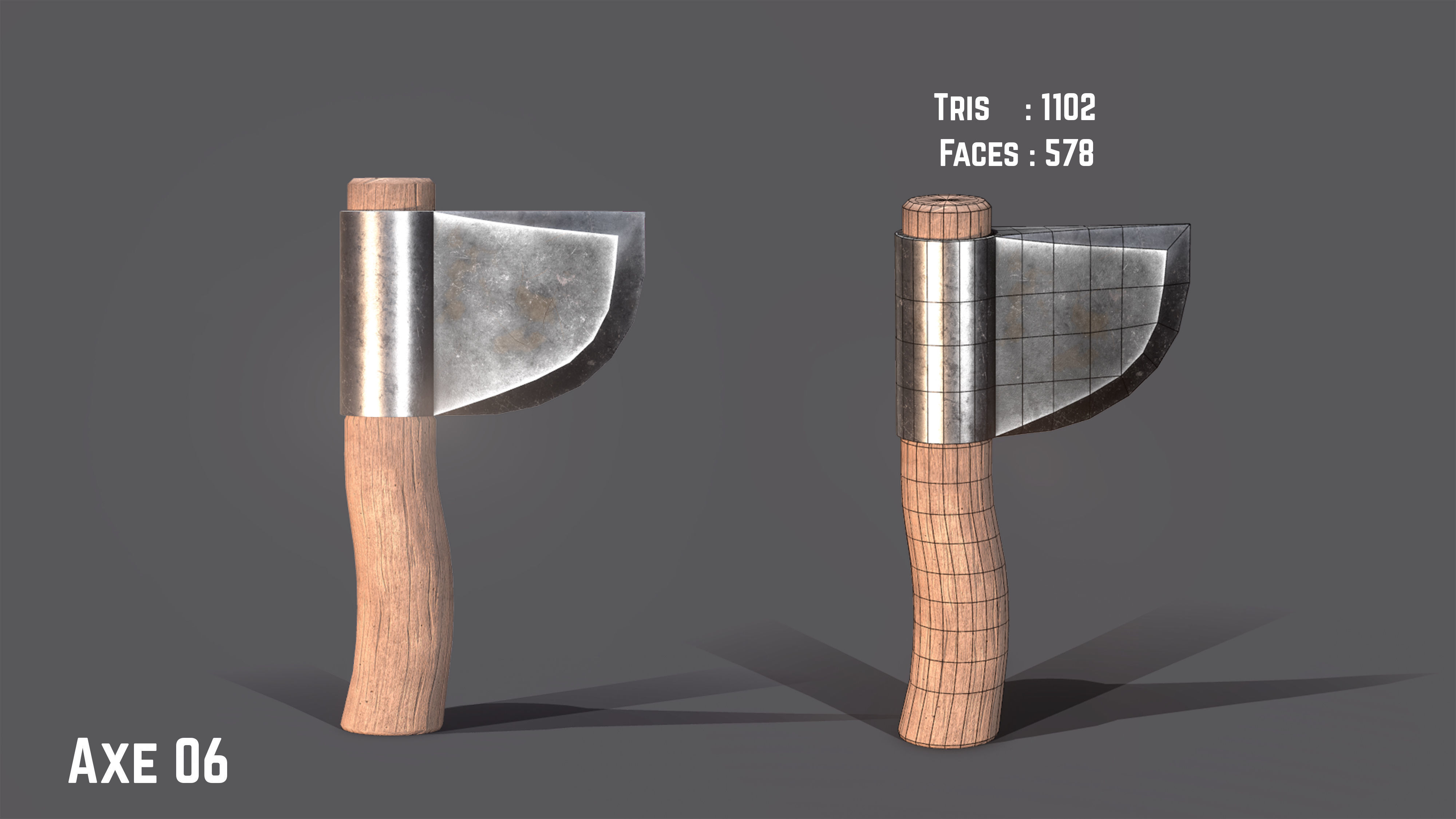 Axe Pack Game Ready Low-poly 3D model_6