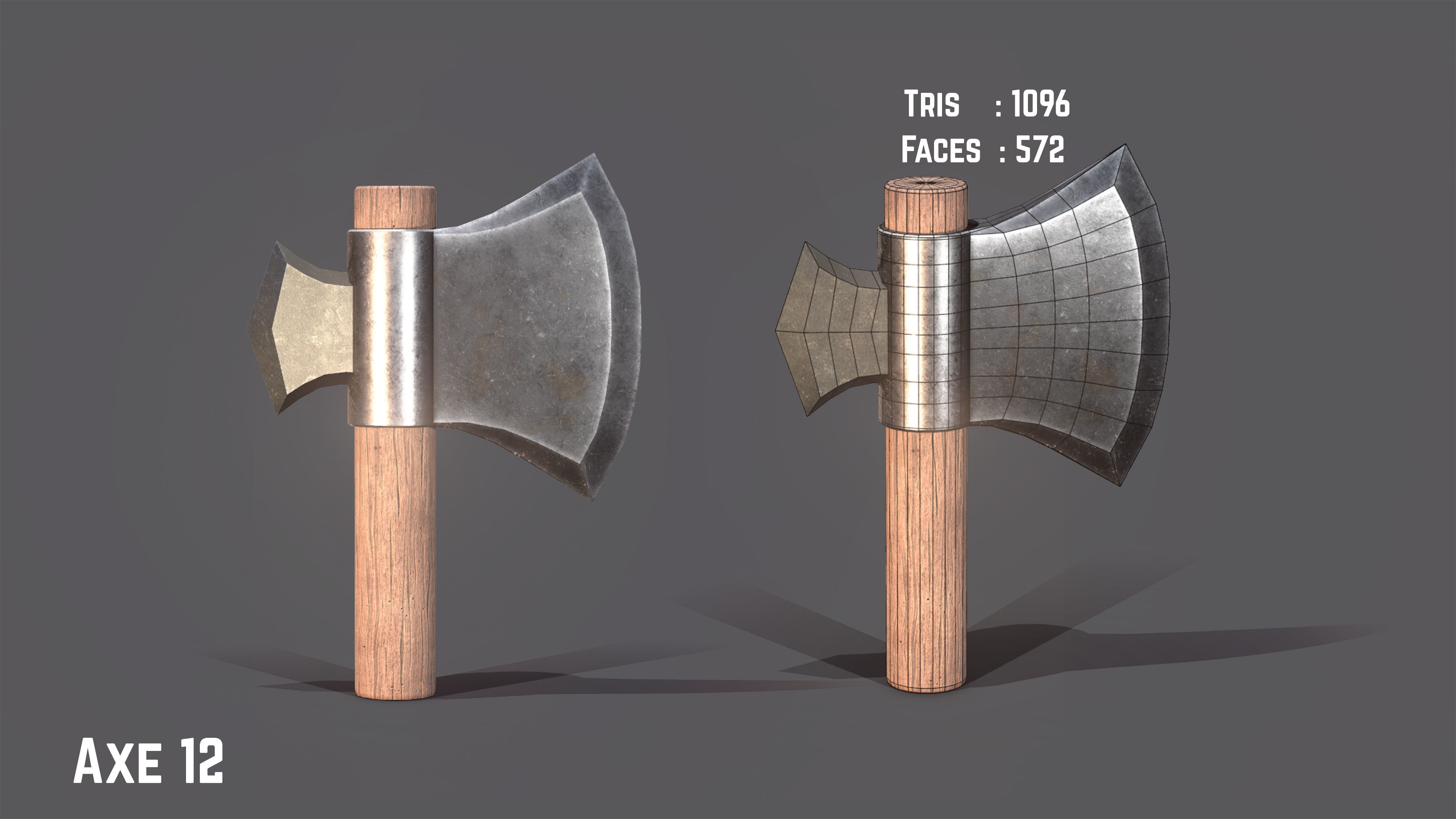 Axe Pack Game Ready Low-poly 3D model_12