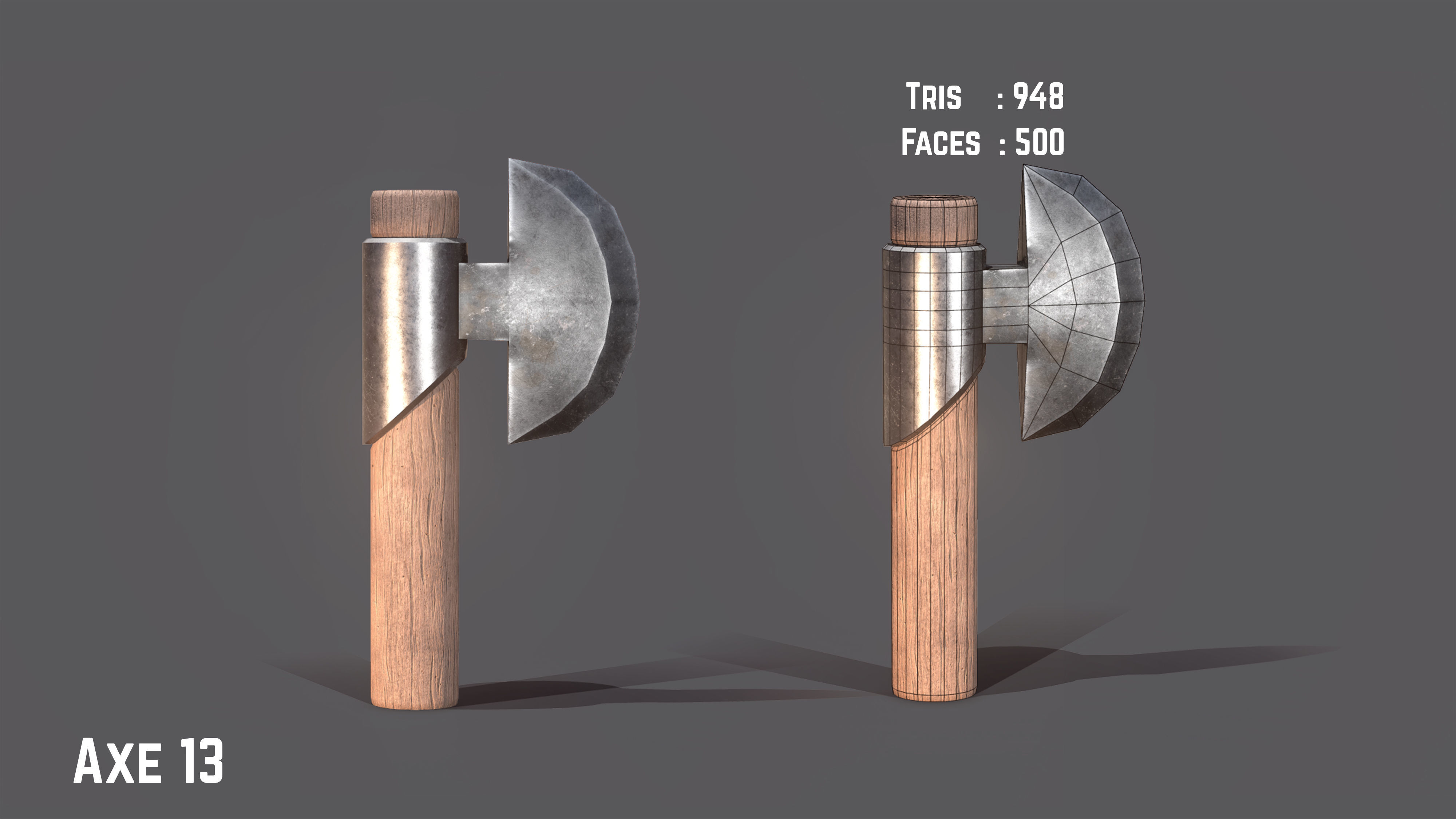 Axe Pack Game Ready Low-poly 3D model_13