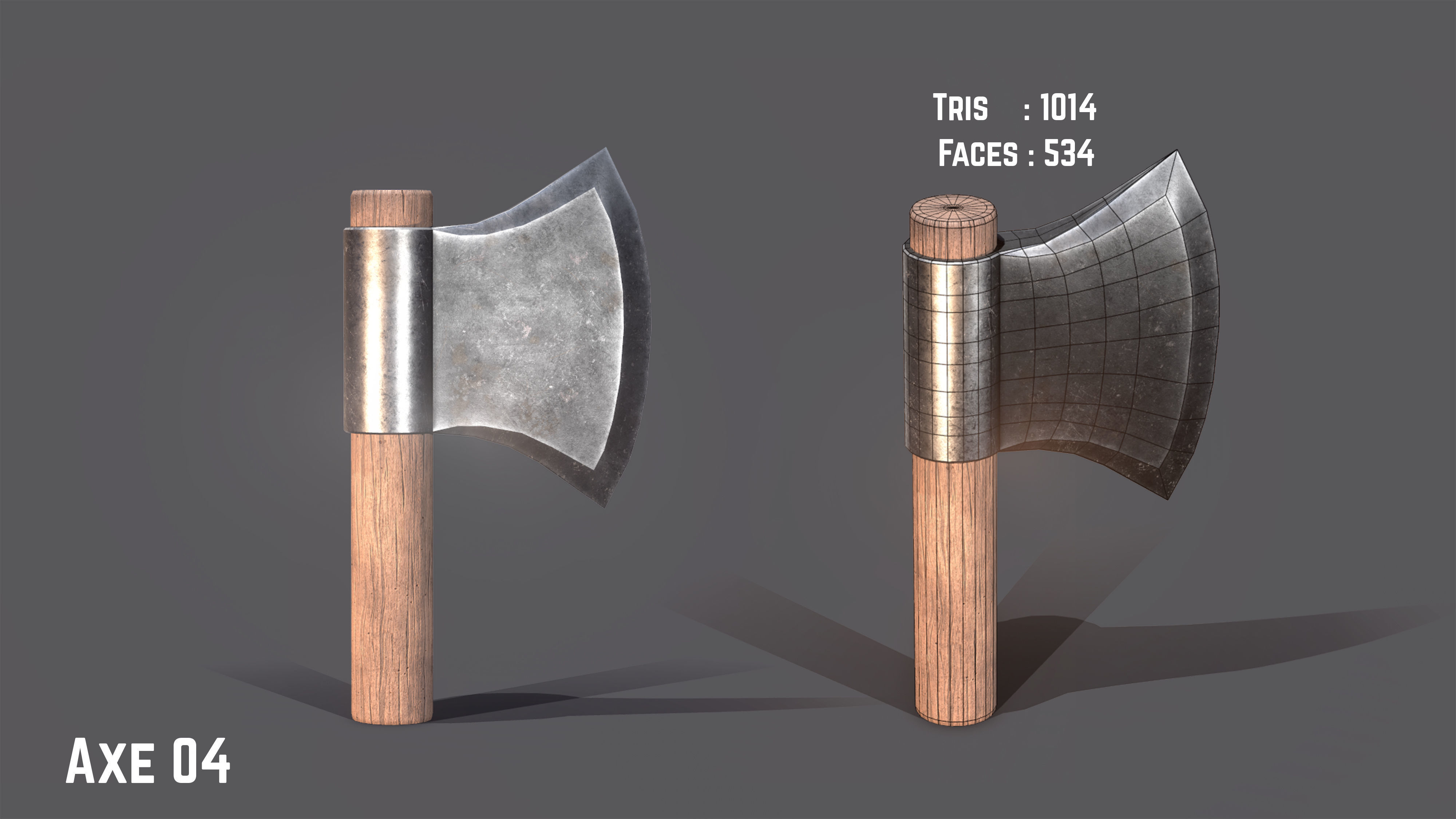 Axe Pack Game Ready Low-poly 3D model_4