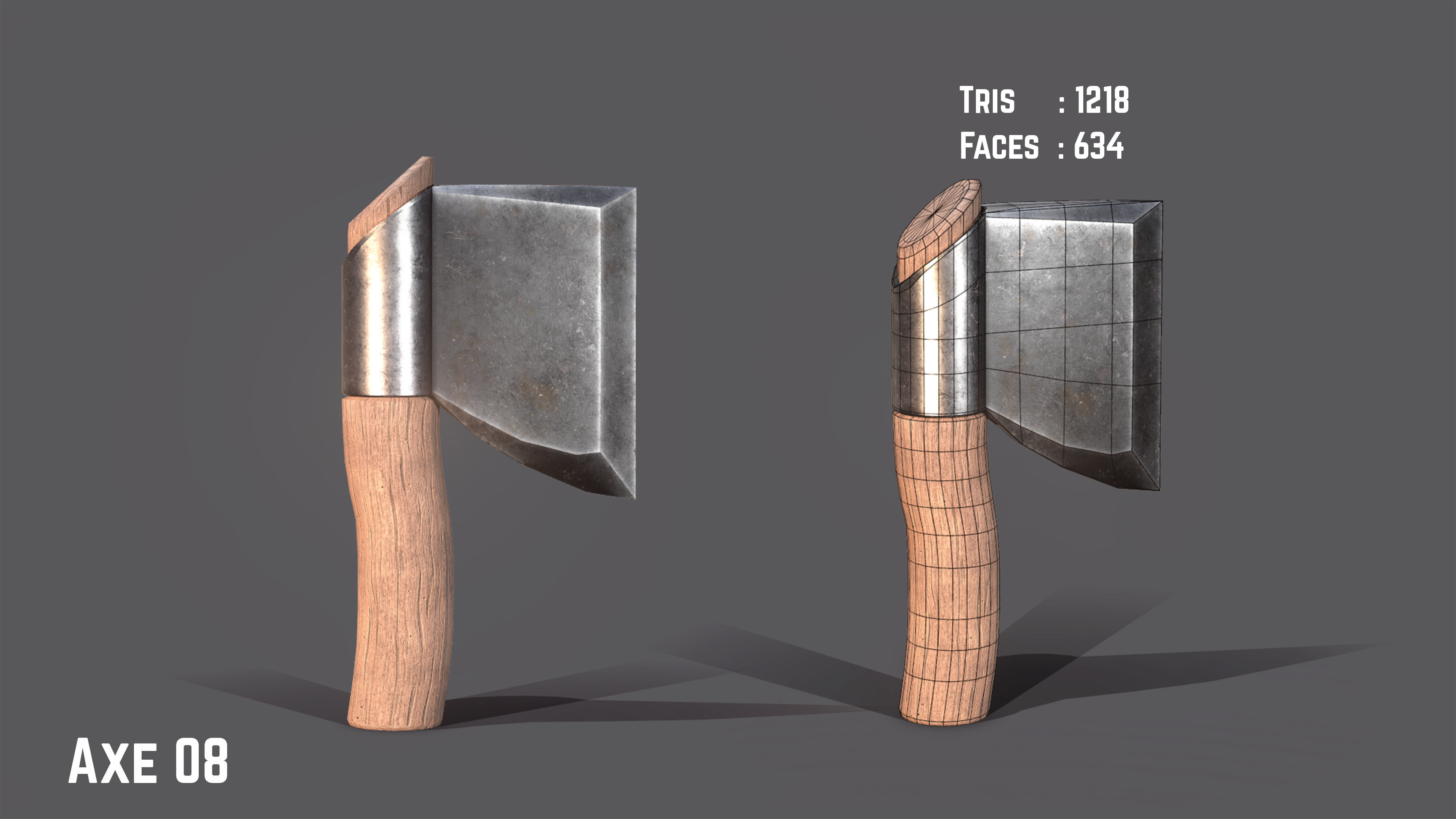 Axe Pack Game Ready Low-poly 3D model_8