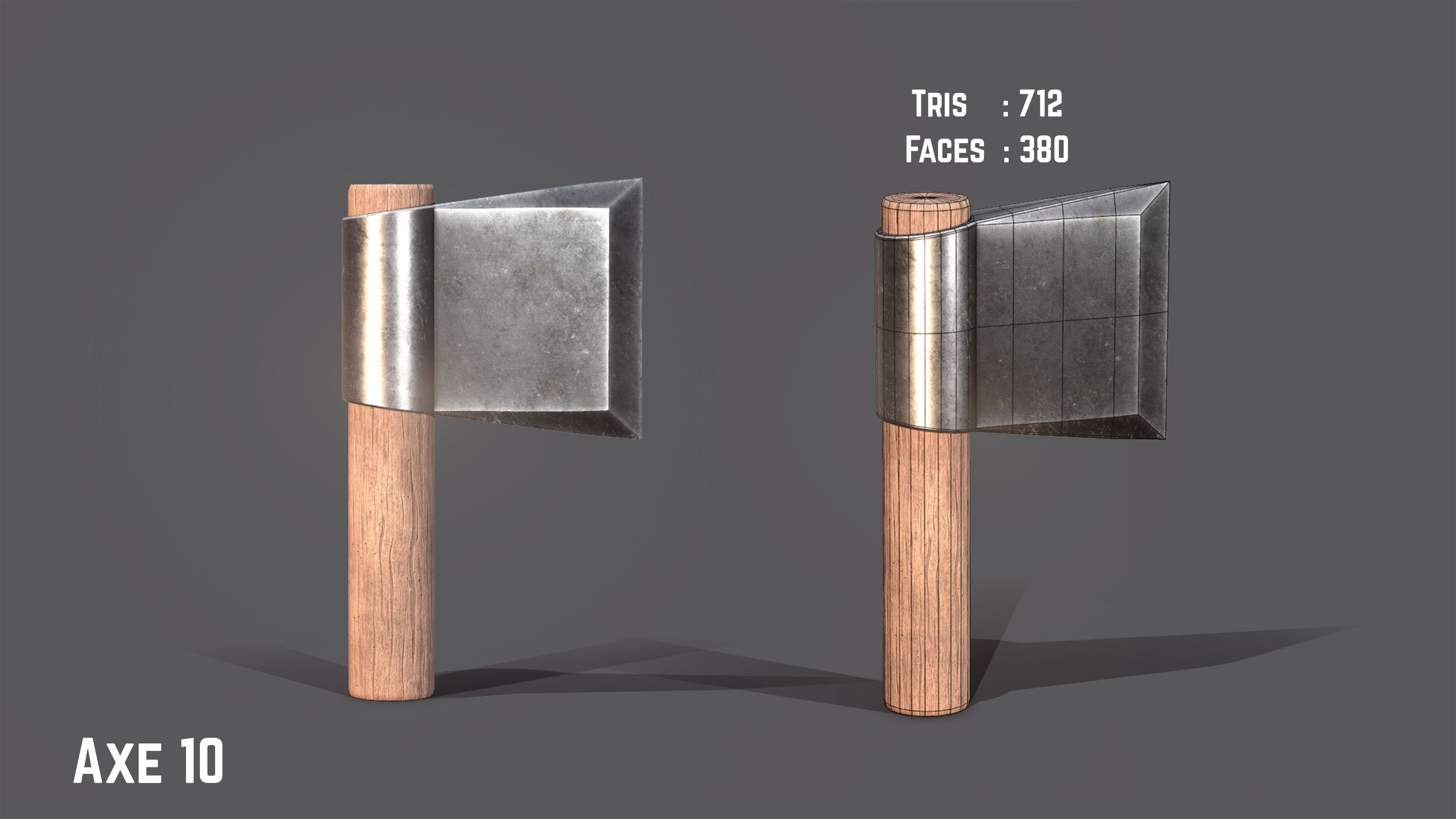 Axe Pack Game Ready Low-poly 3D model_10