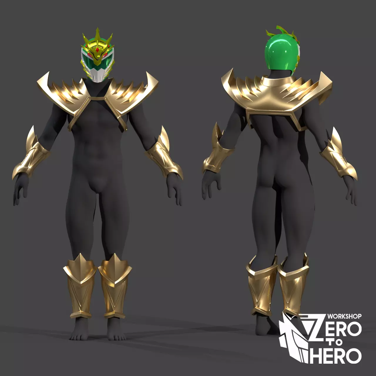 Power Ranger Drakkon Green Ranger Armor and Helmet 3D print model_0