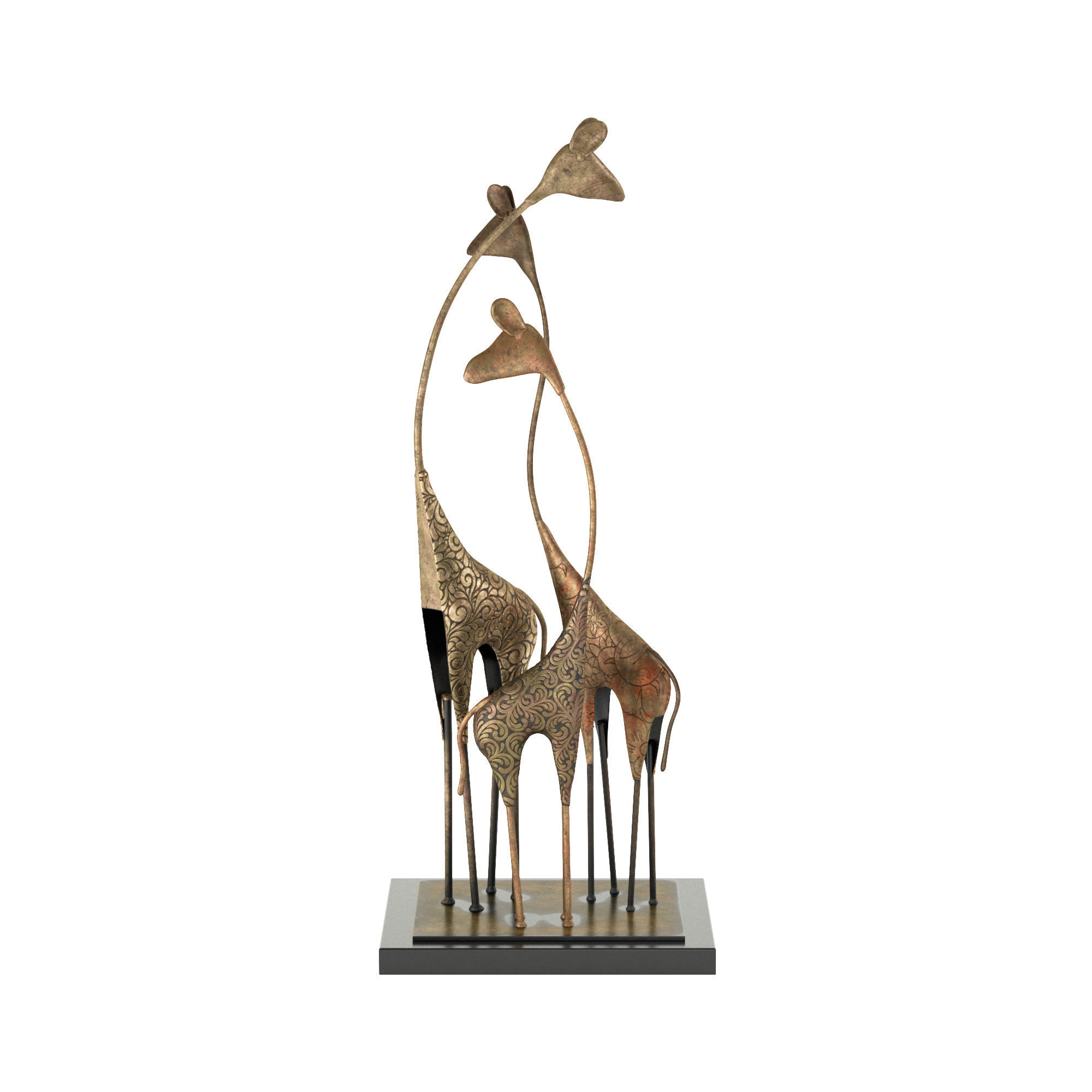 Safari Inspired Giraffe Ensemble 3D model_1