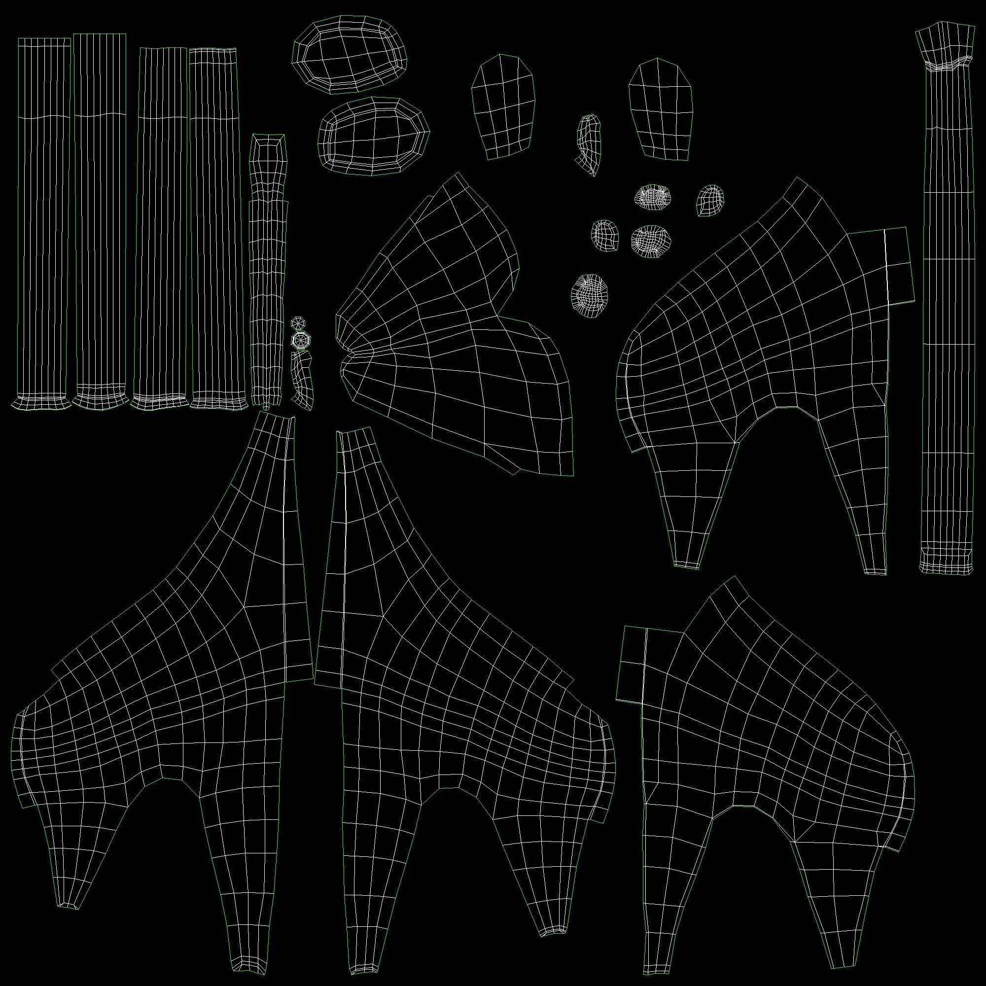 Safari Inspired Giraffe Ensemble 3D model_6