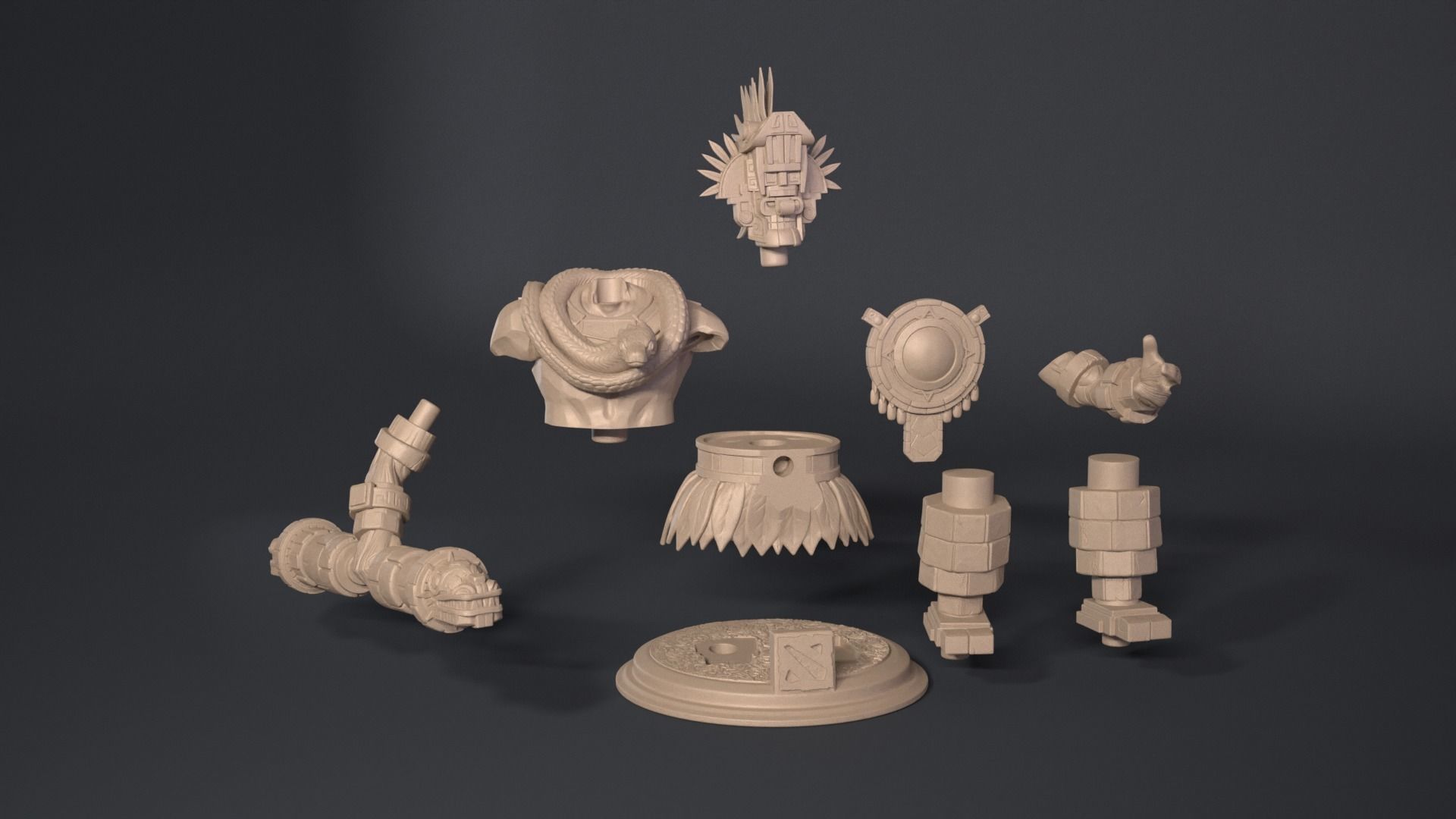 Earth spirit 3D print model_3