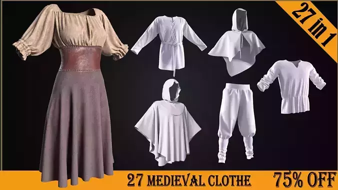 27 Medieval clothes Special offer 3D model