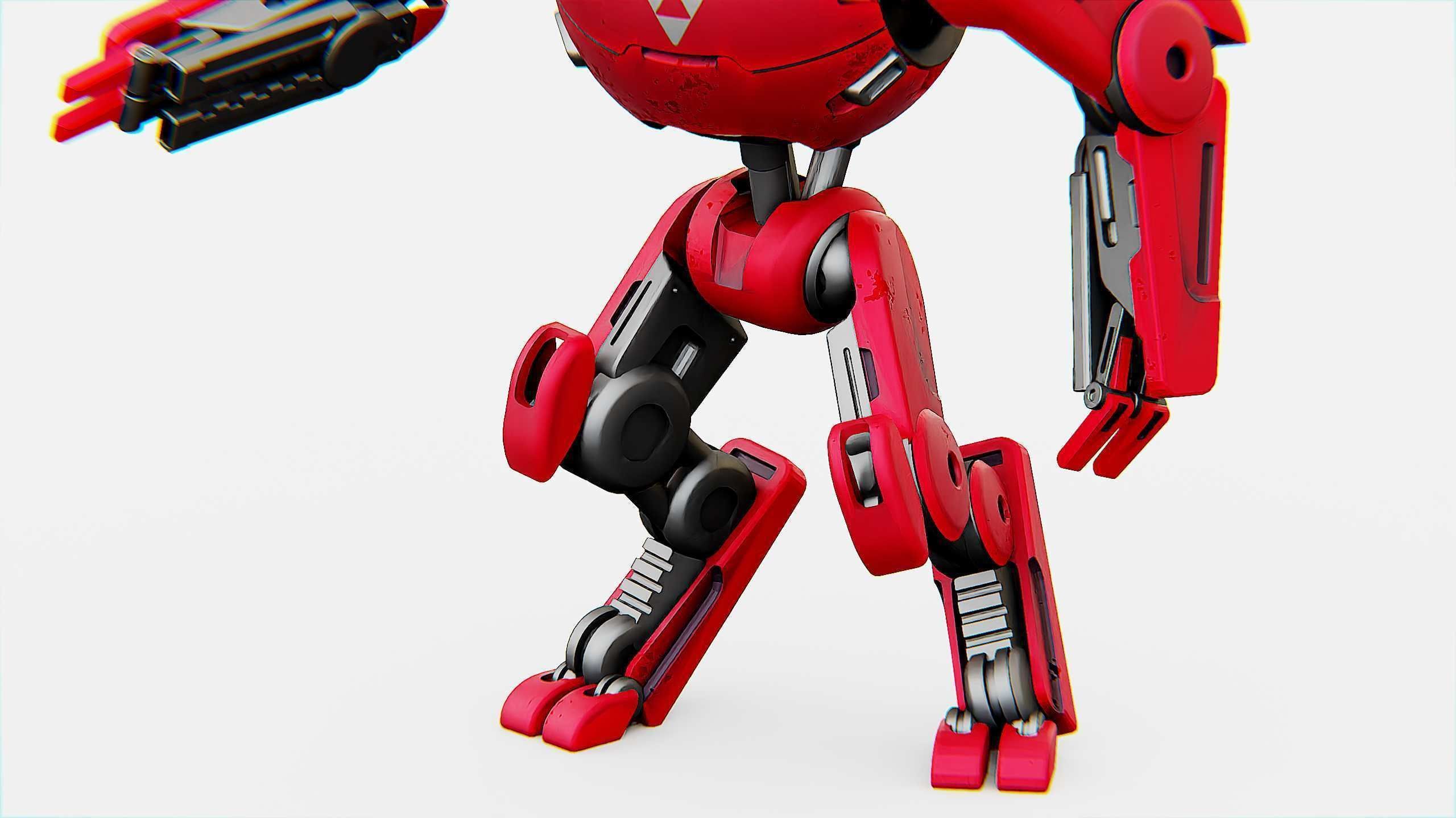 COMBAT DROID OZ-200 Rigged for Unreal Engine - Unity - MIXAMO 3D model_21