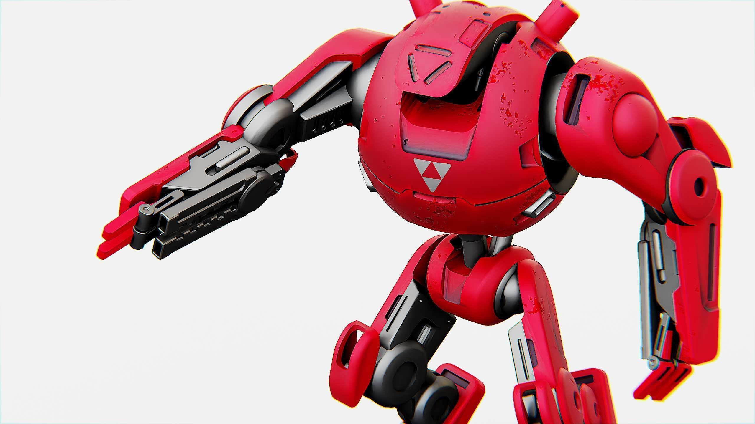 COMBAT DROID OZ-200 Rigged for Unreal Engine - Unity - MIXAMO 3D model_18