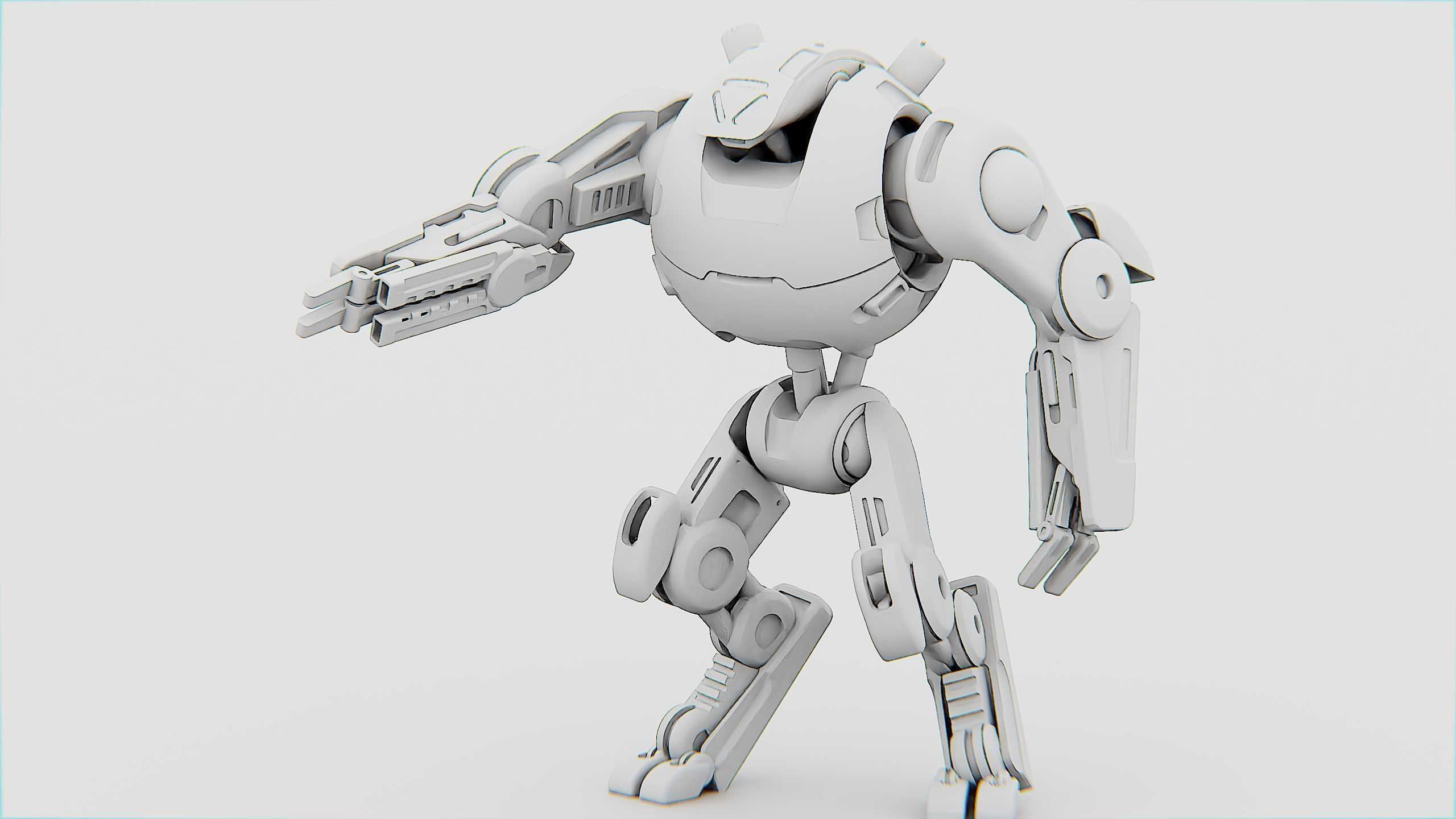 COMBAT DROID OZ-200 Rigged for Unreal Engine - Unity - MIXAMO 3D model_35