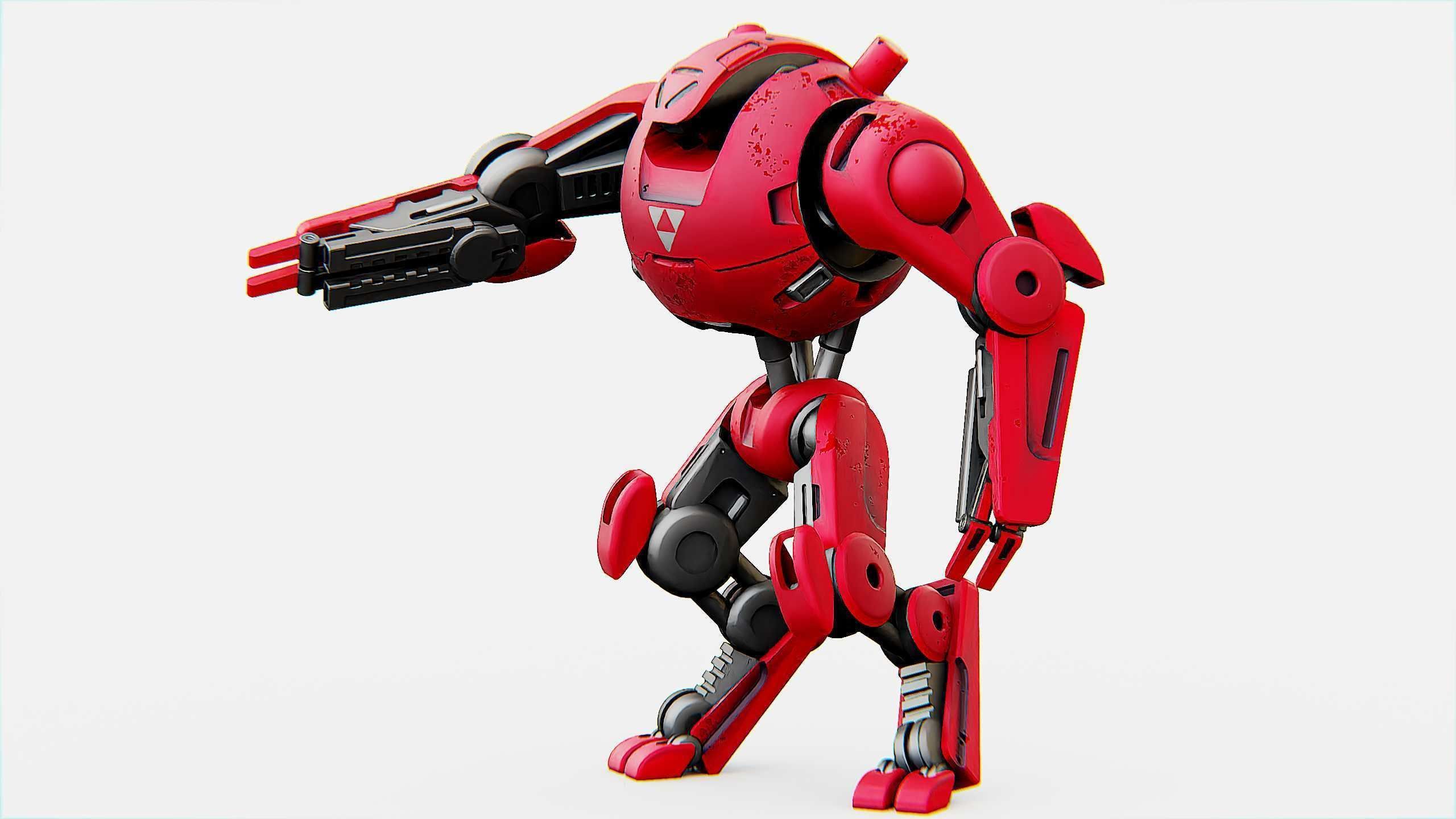 COMBAT DROID OZ-200 Rigged for Unreal Engine - Unity - MIXAMO 3D model_4