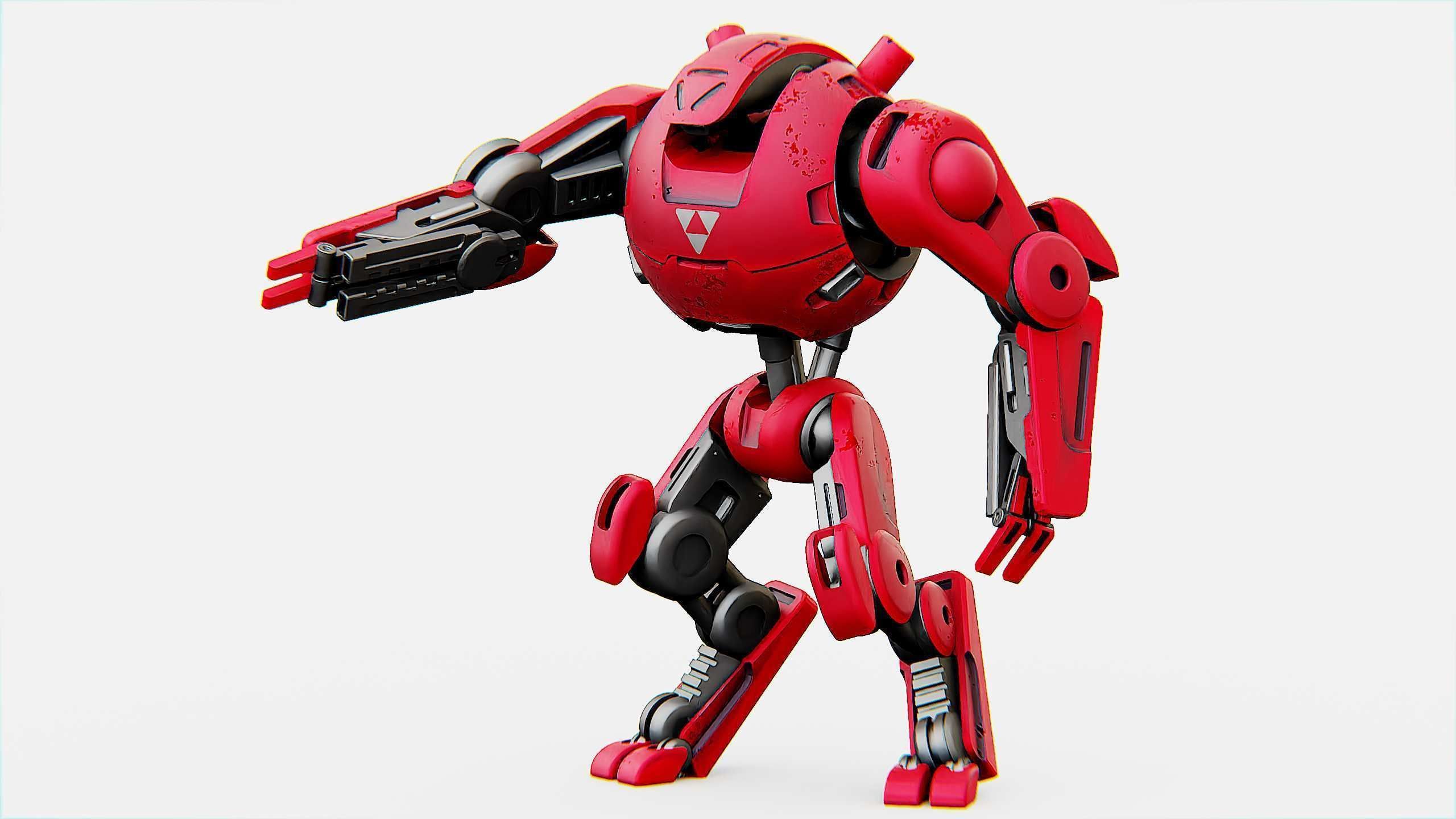 COMBAT DROID OZ-200 Rigged for Unreal Engine - Unity - MIXAMO 3D model_3