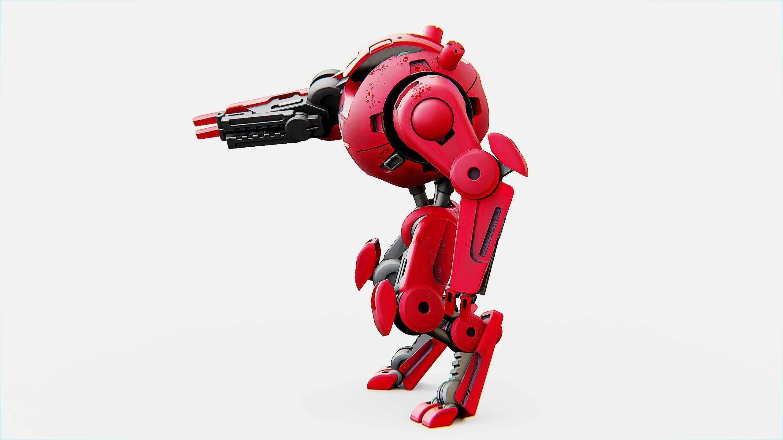COMBAT DROID OZ-200 Rigged for Unreal Engine - Unity - MIXAMO 3D model_6