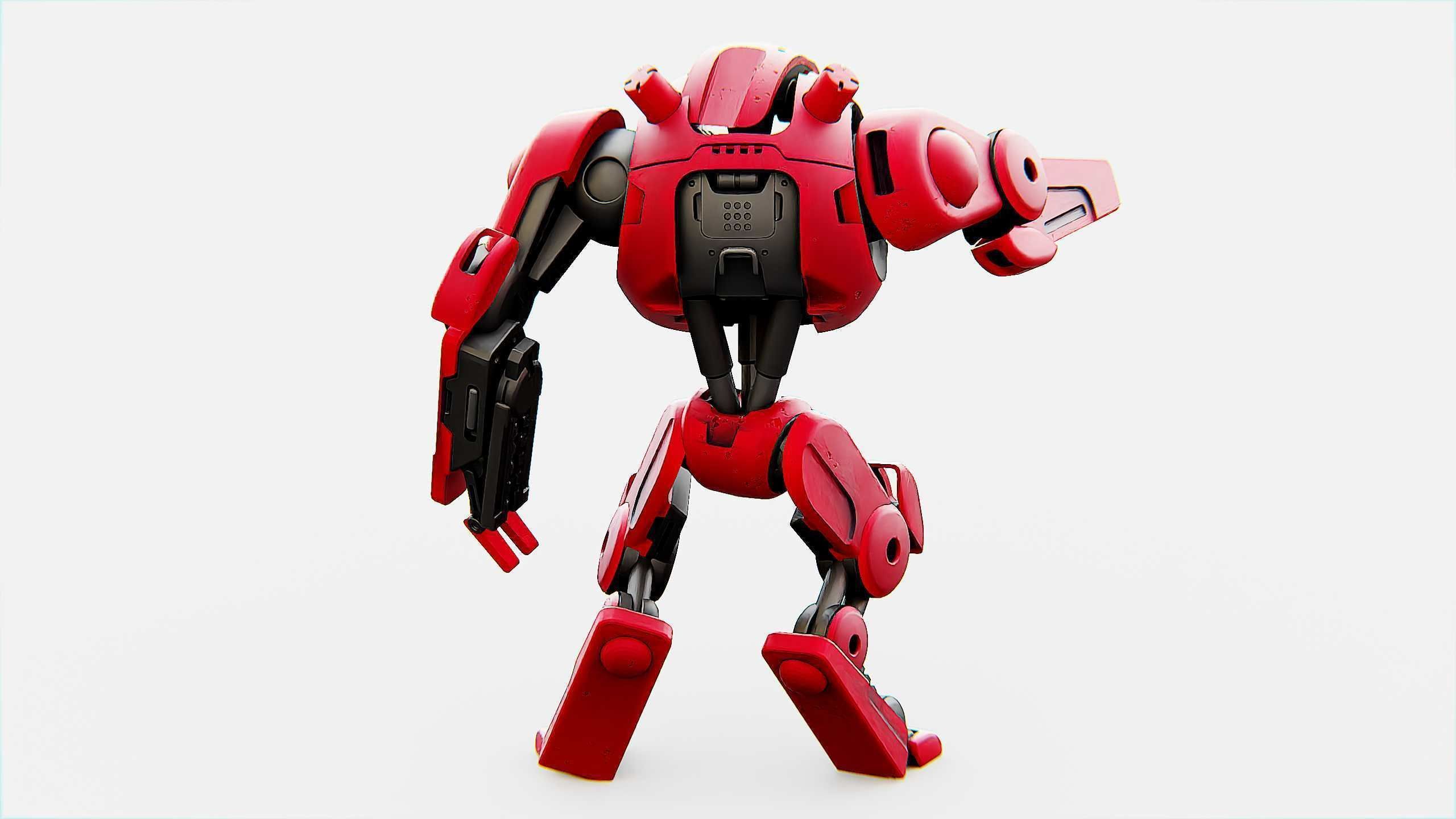 COMBAT DROID OZ-200 Rigged for Unreal Engine - Unity - MIXAMO 3D model_12